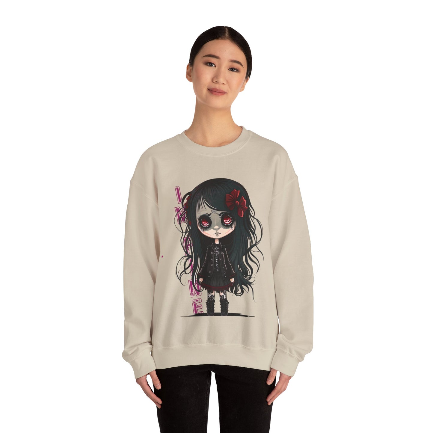 Goth Sweatshirt Emo Graphic Pullover Sweater | Cute Gifts For Teens Halloween Outfit | Im Fine