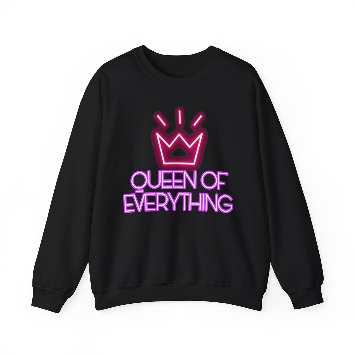 Queen Sweatshirt Neon Graphic Pullover Sweater Empowerment Gifts For Her Minimalist Outfit | Queen Of Everything