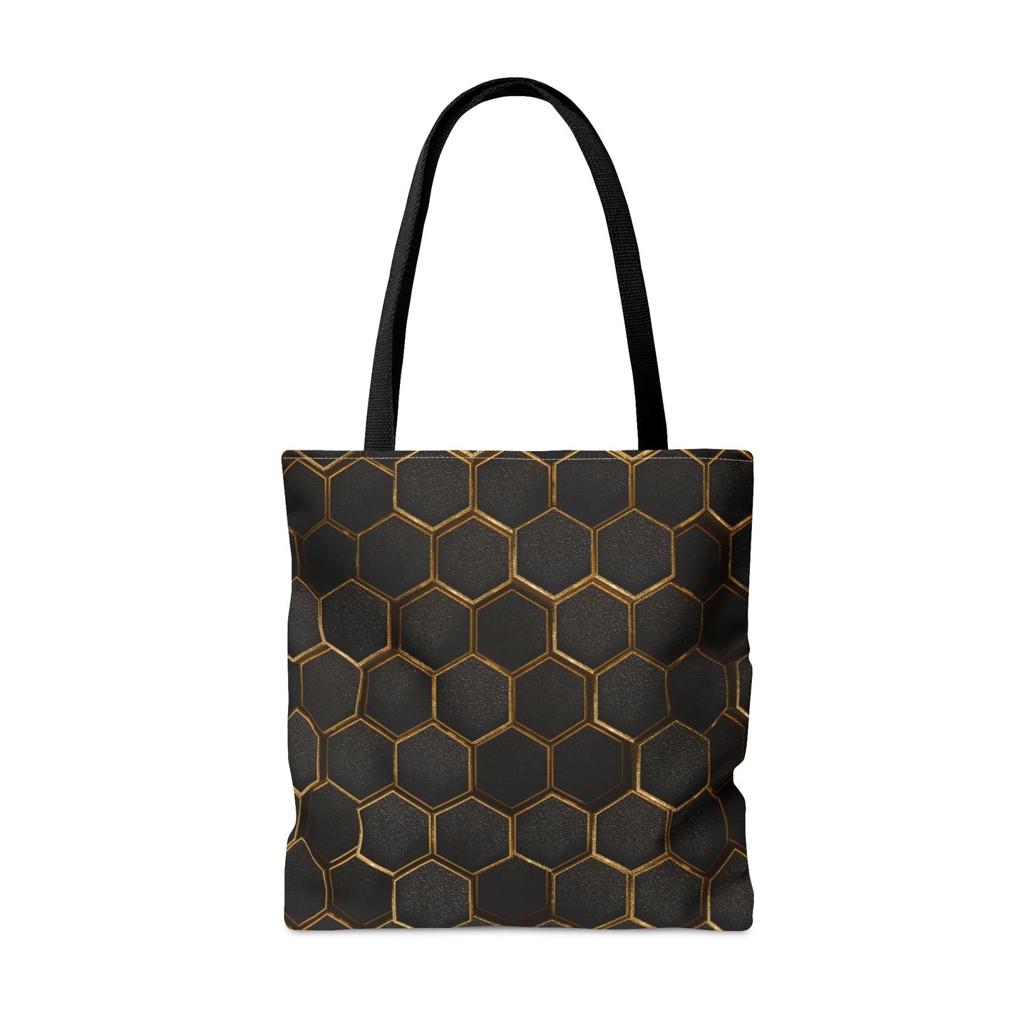 80s Rock Band Tote Bag - Gold Honeycomb In Black Design For Women