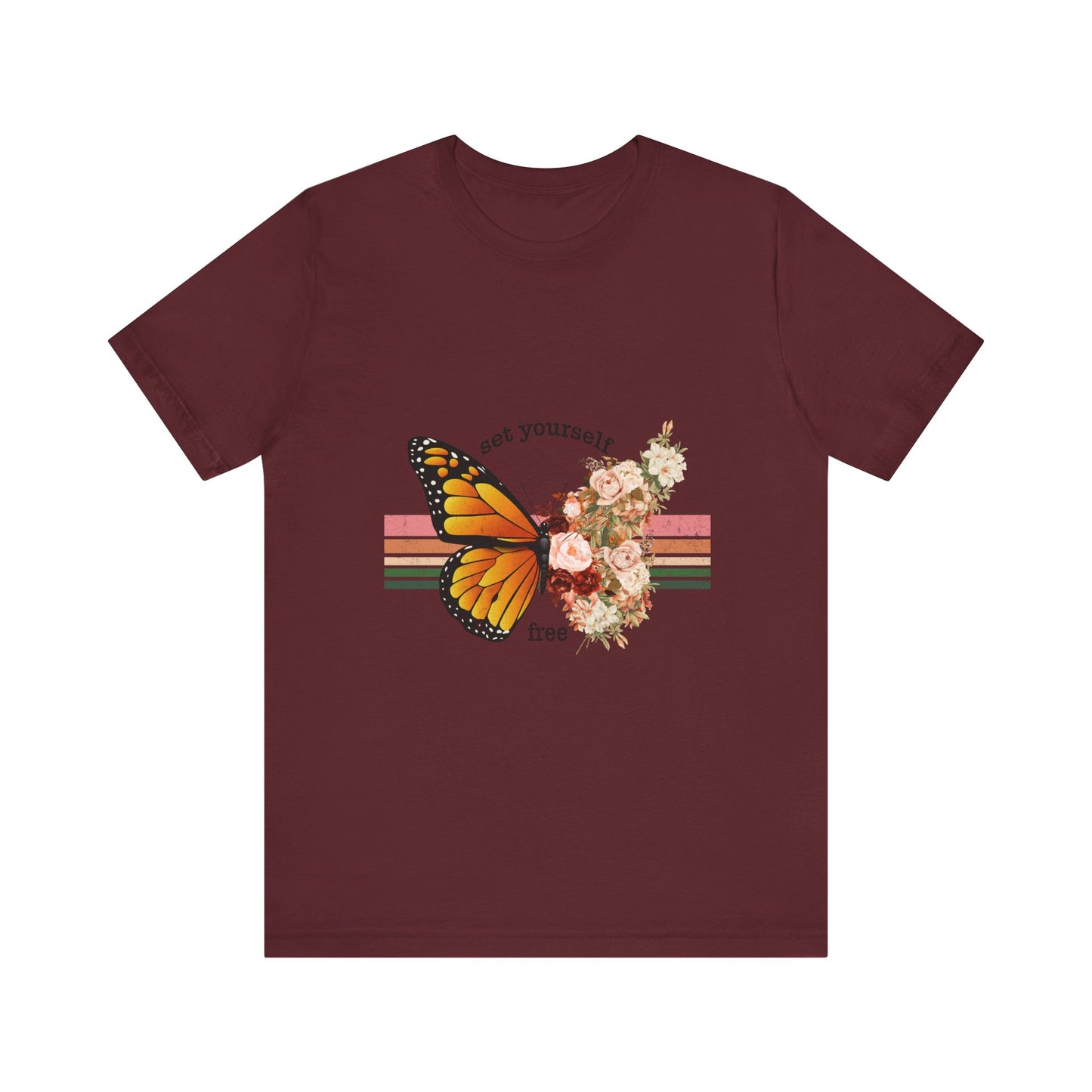 Retro T-Shirt, Butterfly Graphic Tee for Teens, Unisex Tshirt Aesthetic Gifts For Her, Vintage Mantra Shirr Design