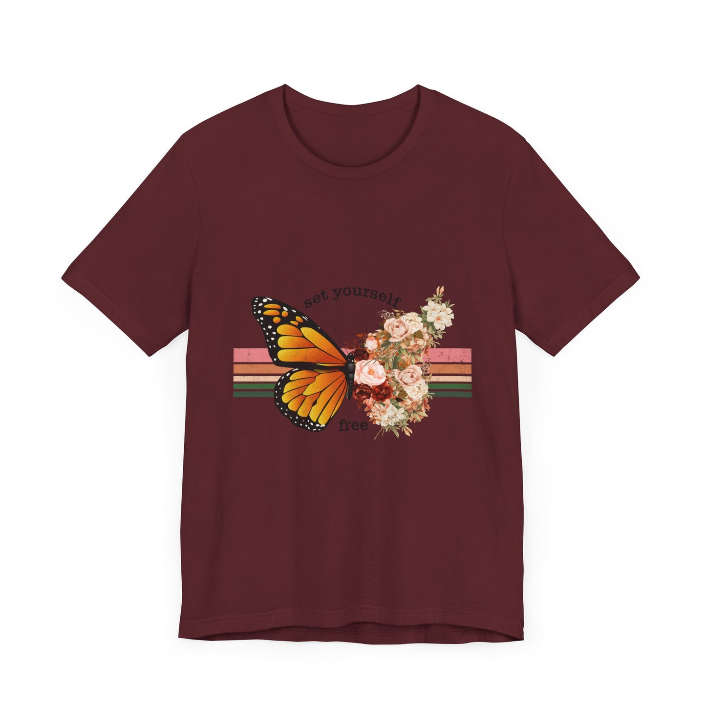 Retro T-Shirt, Butterfly Graphic Tee for Teens, Unisex Tshirt Aesthetic Gifts For Her, Vintage Mantra Shirr Design