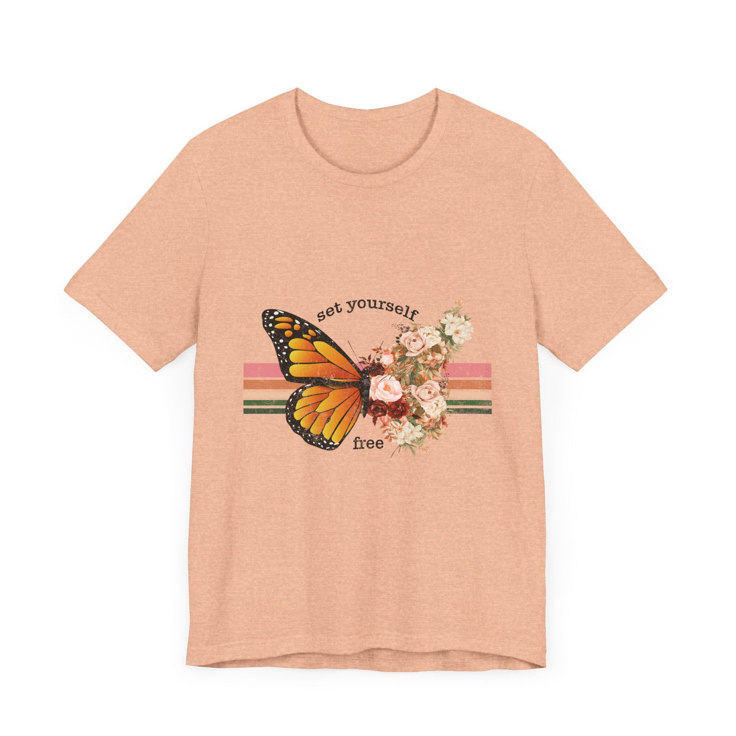 Retro T-Shirt, Butterfly Graphic Tee for Teens, Unisex Tshirt Aesthetic Gifts For Her, Vintage Mantra Shirr Design