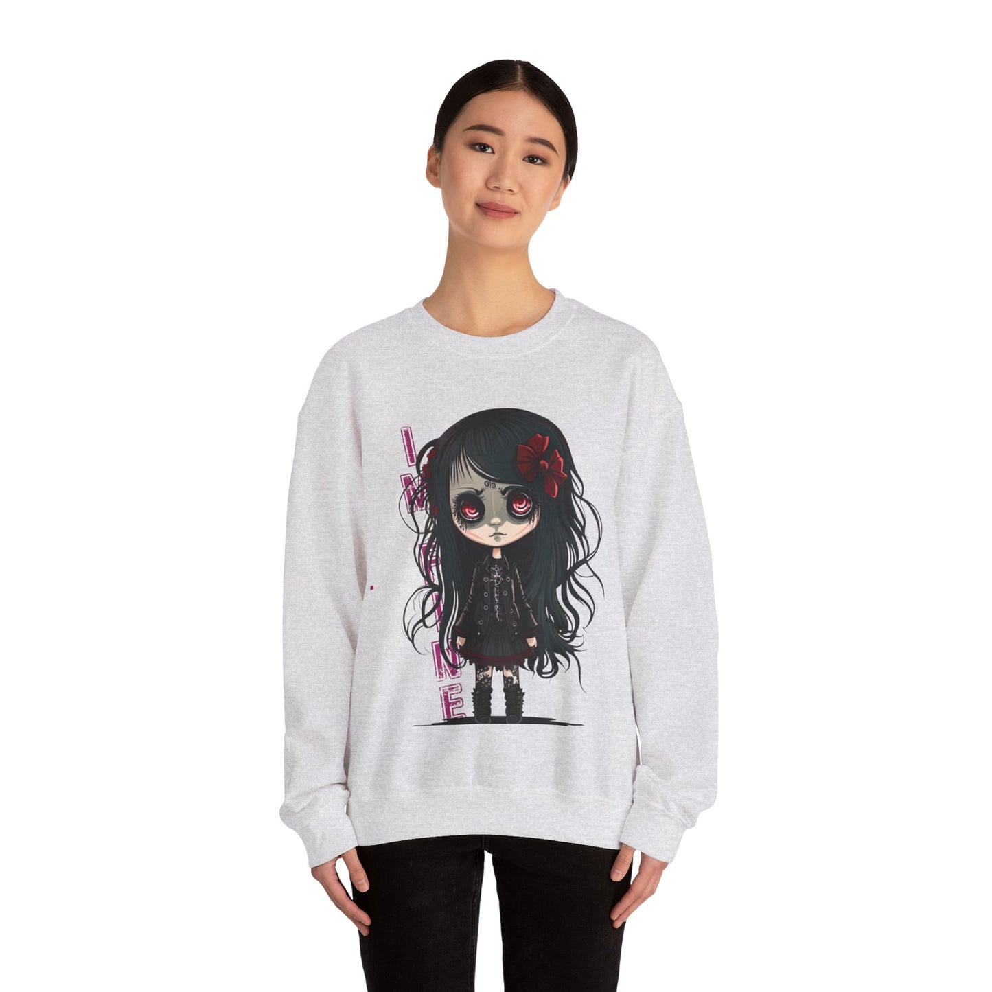 Goth Sweatshirt Emo Graphic Pullover Sweater | Cute Gifts For Teens Halloween Outfit | Im Fine
