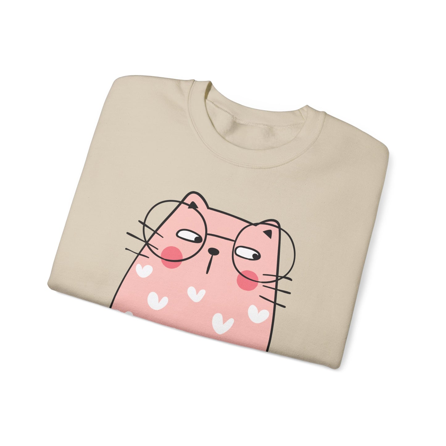 Cat Sweatshirt Cute Graphic Pullover Sweater | Feline Gifts For Cat Lovers - Meow