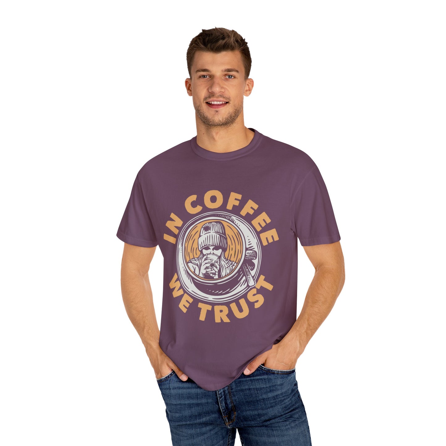 In Coffee We Trust Comfort Colors Shirt, Unisex Garment-Dyed T-shirt,Gift For Coffee Lovers.
