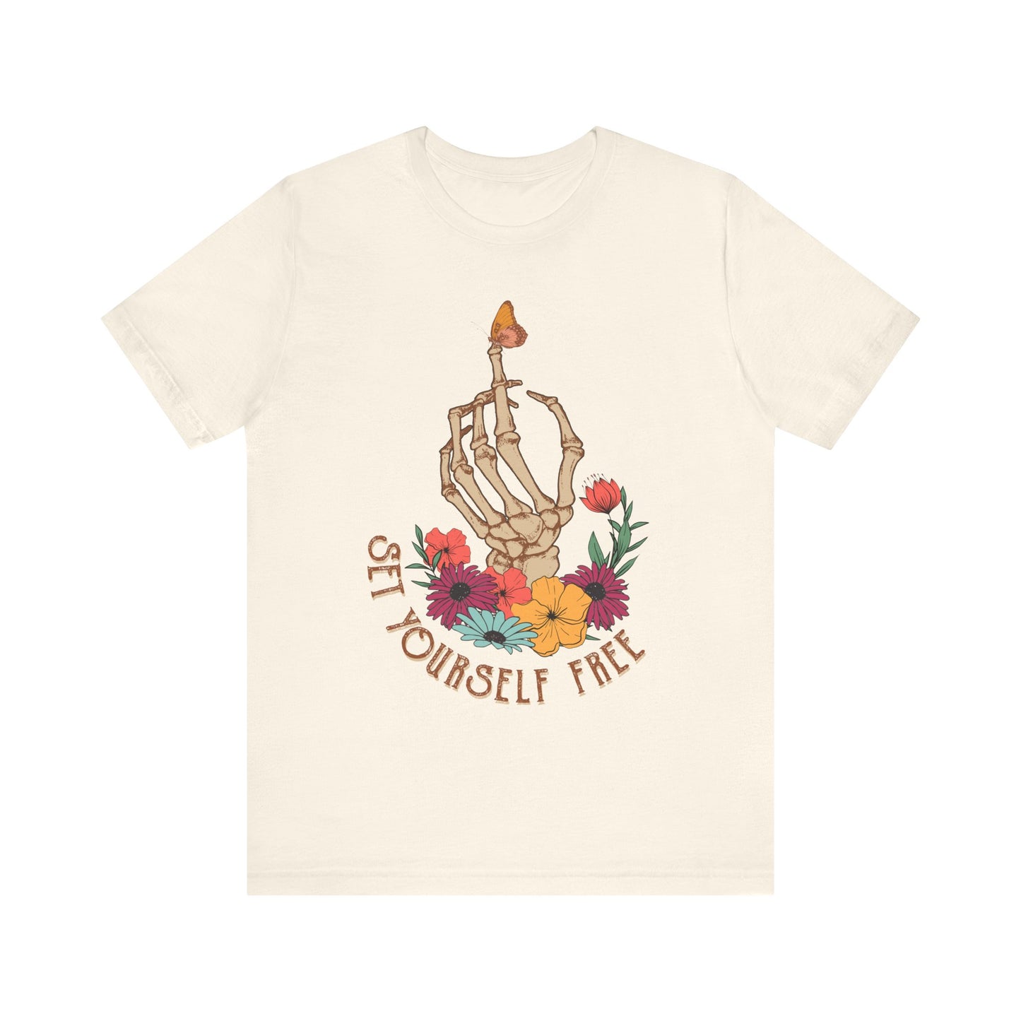 Retro T-Shirt, Skeleton Graphic Tee for Teens, Unisex Tshirt Aesthetic Gifts For Her, Motivational Quote Mantra Shirt Design