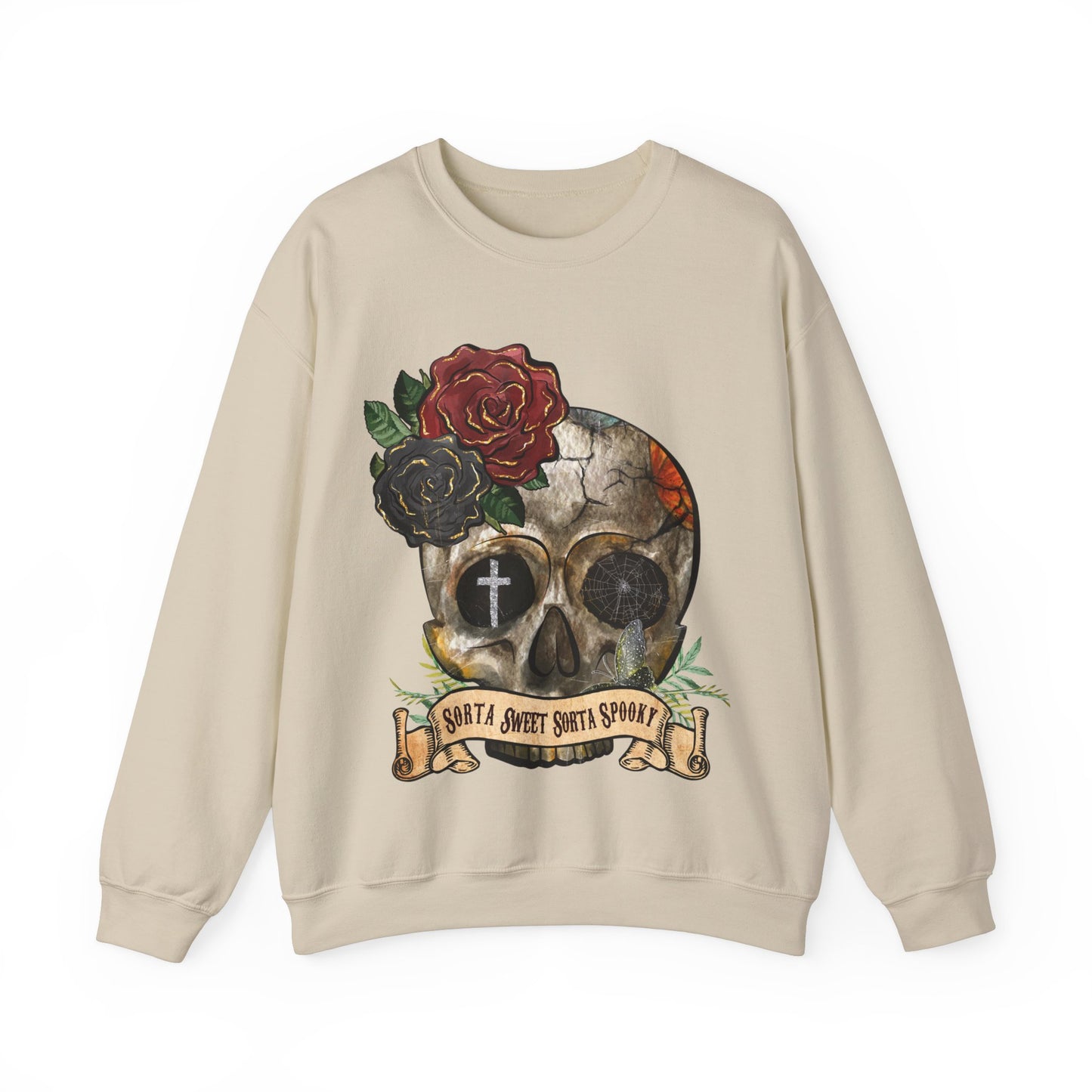 Goth Sweatshirt Skull Graphic Pullover Sweater | Gothic Gifts For Teens Halloween Outfit | Sorta Sweet Sorta Spooky