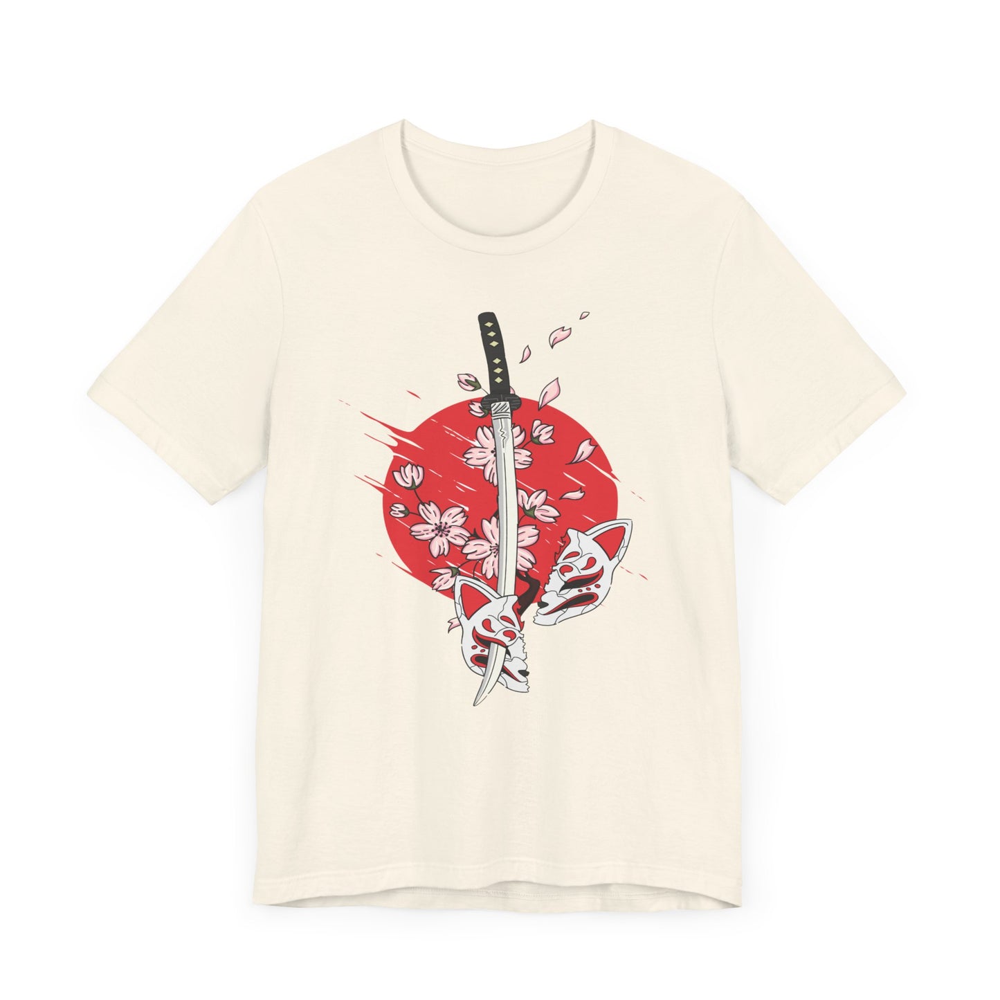 Japanese T-Shirt, Japan Art Unisex Graphic Tee, Samurai Sakura
