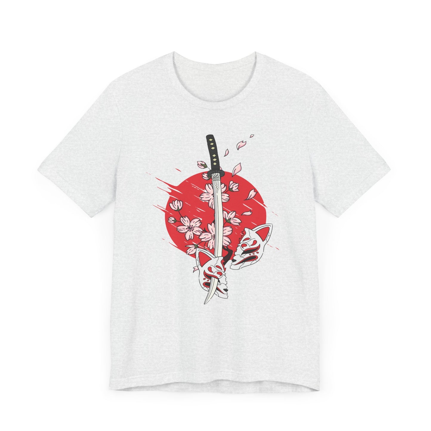 Japanese T-Shirt, Japan Art Unisex Graphic Tee, Samurai Sakura