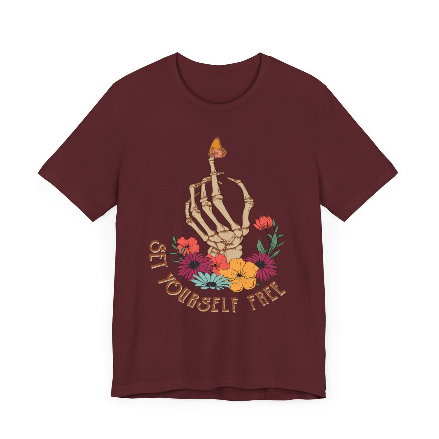 Retro T-Shirt, Skeleton Graphic Tee for Teens, Unisex Tshirt Aesthetic Gifts For Her, Motivational Quote Mantra Shirt Design