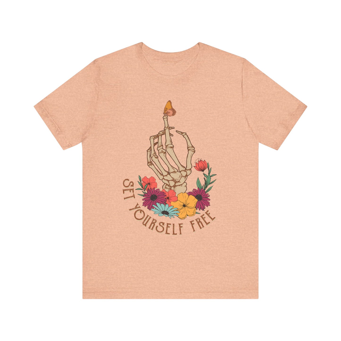 Retro T-Shirt, Skeleton Graphic Tee for Teens, Unisex Tshirt Aesthetic Gifts For Her, Motivational Quote Mantra Shirt Design