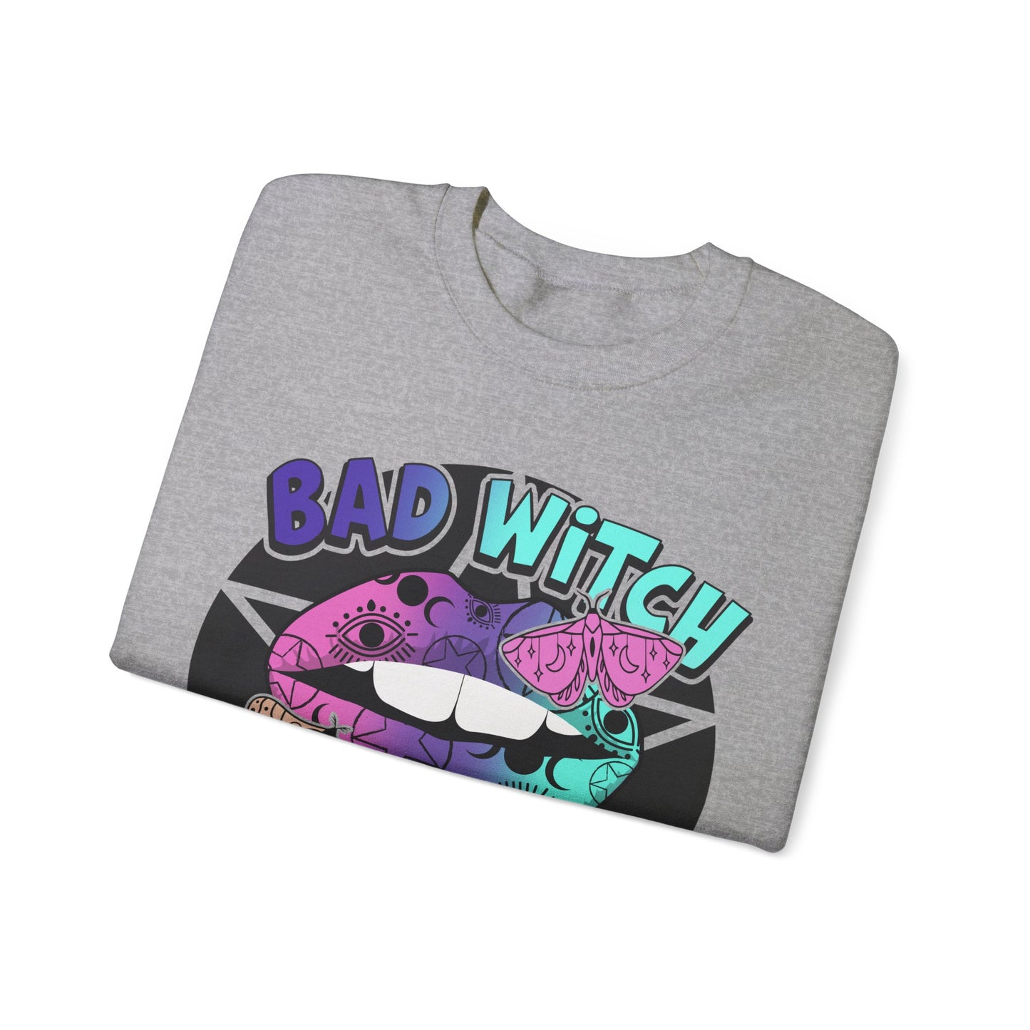 Bad Witch Vibes Sweatshirt Halloween Graphic Pullover Sweater | Witchy Gifts For Mom