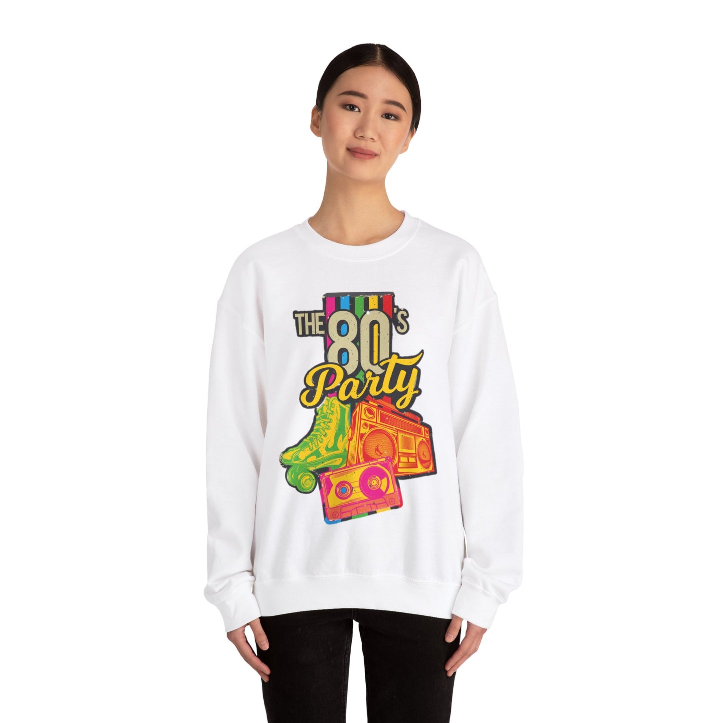 80s Sweatshirt Roller Blades Graphic Pullover Sweater Retro Gifts For Brothers Party Outfit