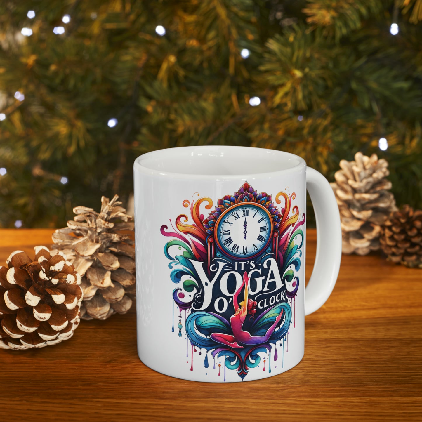 Yoga Coffee Mug, Namaste Ceramic Mug 11oz, Meditation Gifts For Her, Paladis Gift For Mom, Its Yoga Oclock