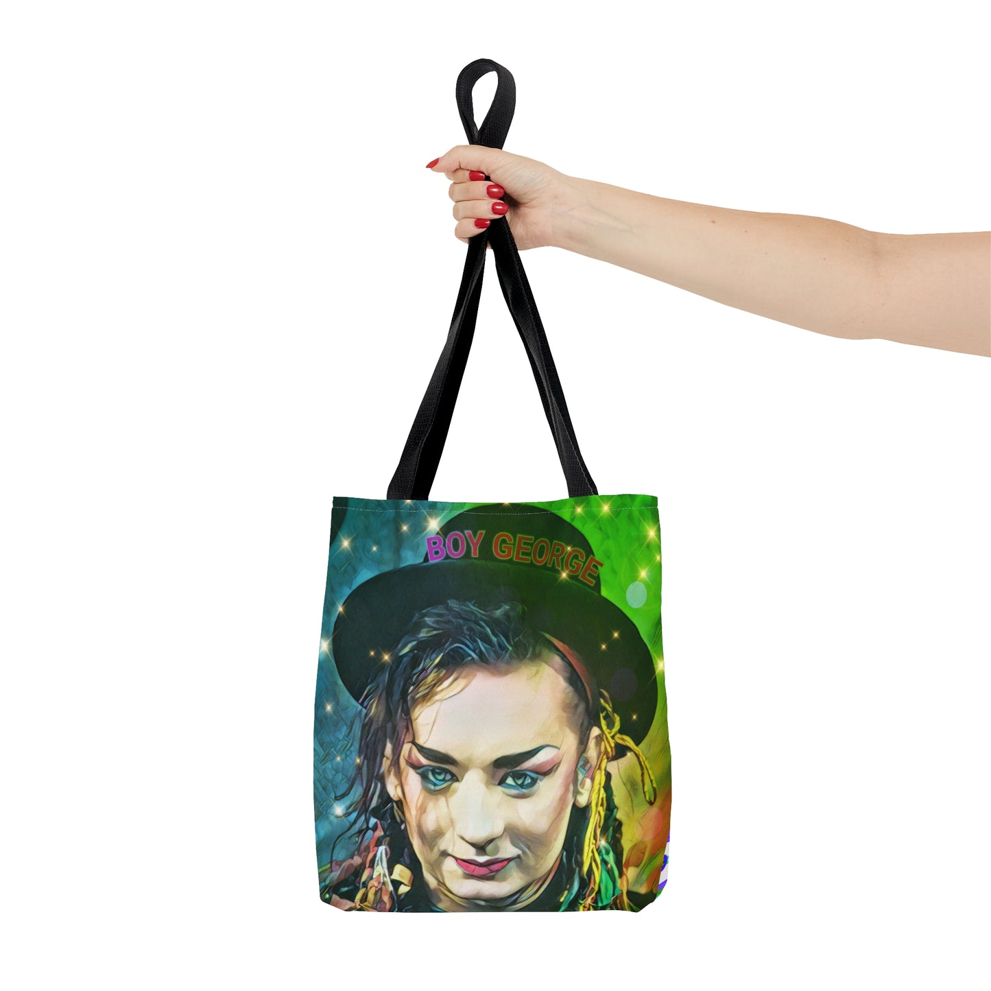 80s Style Pop Icon Retro Tote Bag - Cassette Tapes Pattern in Neon Colors Design For Women