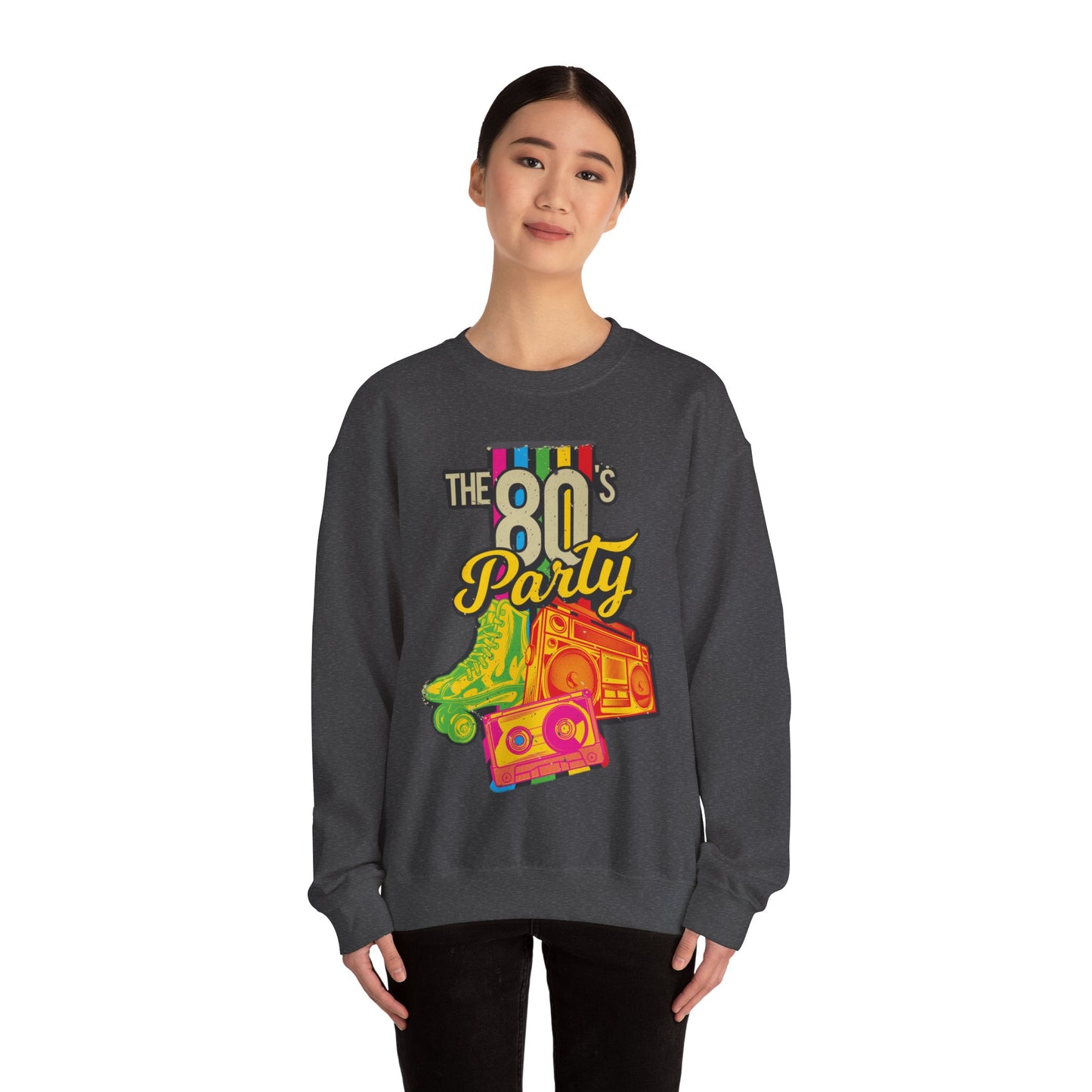 80s Sweatshirt Roller Blades Graphic Pullover Sweater Retro Gifts For Brothers Party Outfit