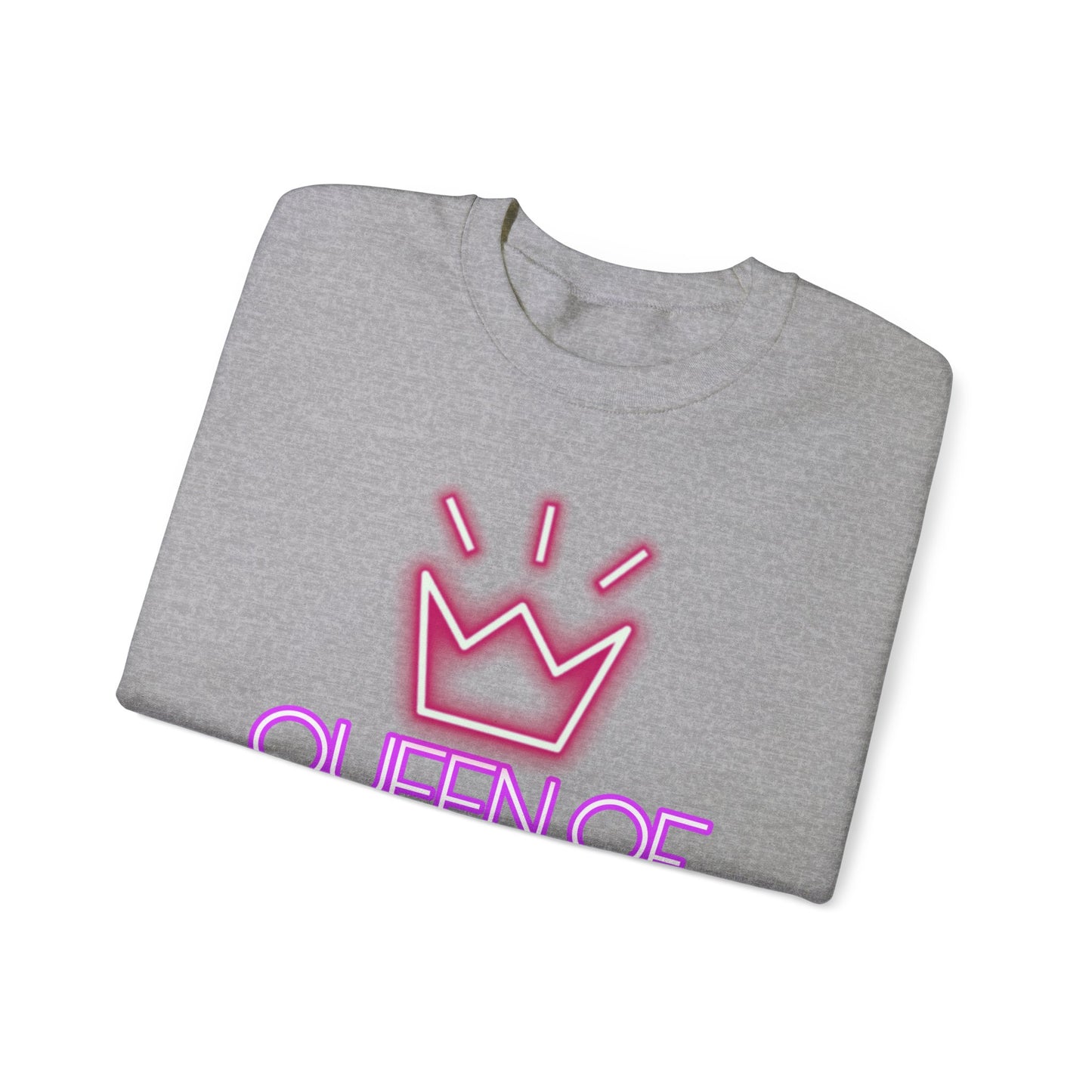 Queen Sweatshirt Neon Graphic Pullover Sweater Empowerment Gifts For Her Minimalist Outfit | Queen Of Everything