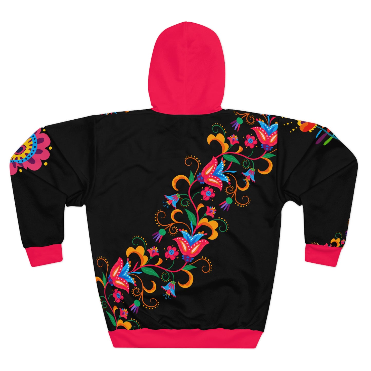 Frida Hoodie, Unisex Pullover Hoodie, Mexican All Over Print Hoodie, Aesthetic Gift For Her,Cute Hooded Sweatshirt