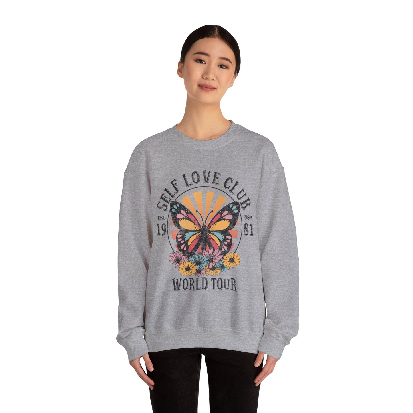 Butterfly Sweatshirt Floral Graphic Pullover Sweater | Motivational Gifts For Mom - Self Love Club