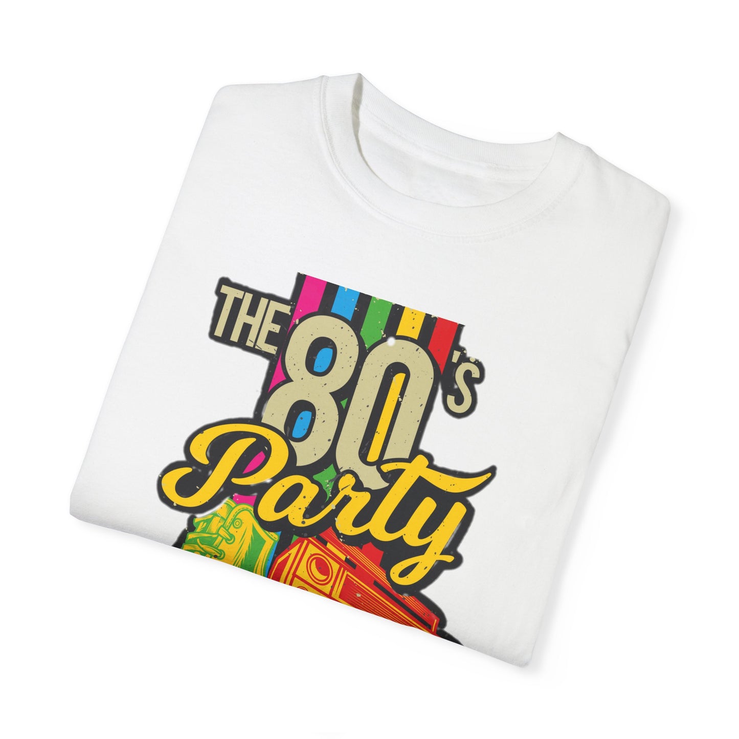 80s Party Comfort Colors Tshirt | Mens T-Shirt Graphic Tees Men Shirt Casual | Comfy Loose Fit Summer Clothes | Cotton Street Wear Clothing College Fashion