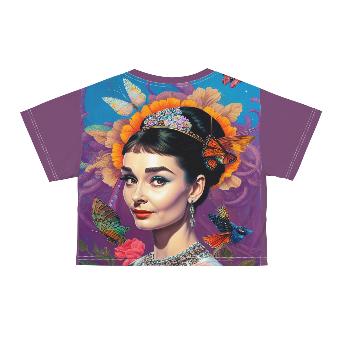 Audrey T-Shirt Cute Crop Tops | Croppe'd Graphic Tee | Movie T Shirt Women Trendy Gifts For Her | Teen T Shirt Design Back To School Apparel