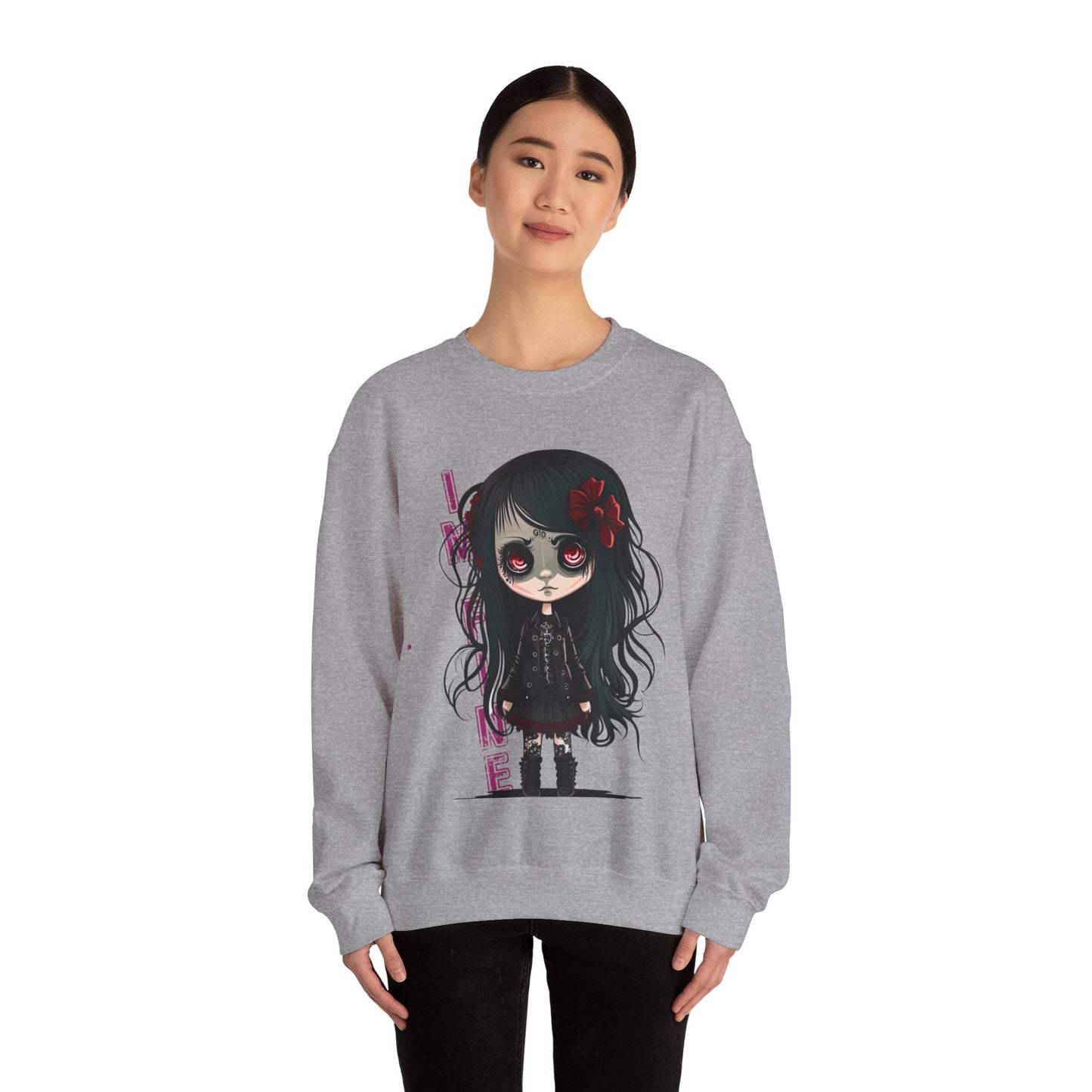 Goth Sweatshirt Emo Graphic Pullover Sweater | Cute Gifts For Teens Halloween Outfit | Im Fine