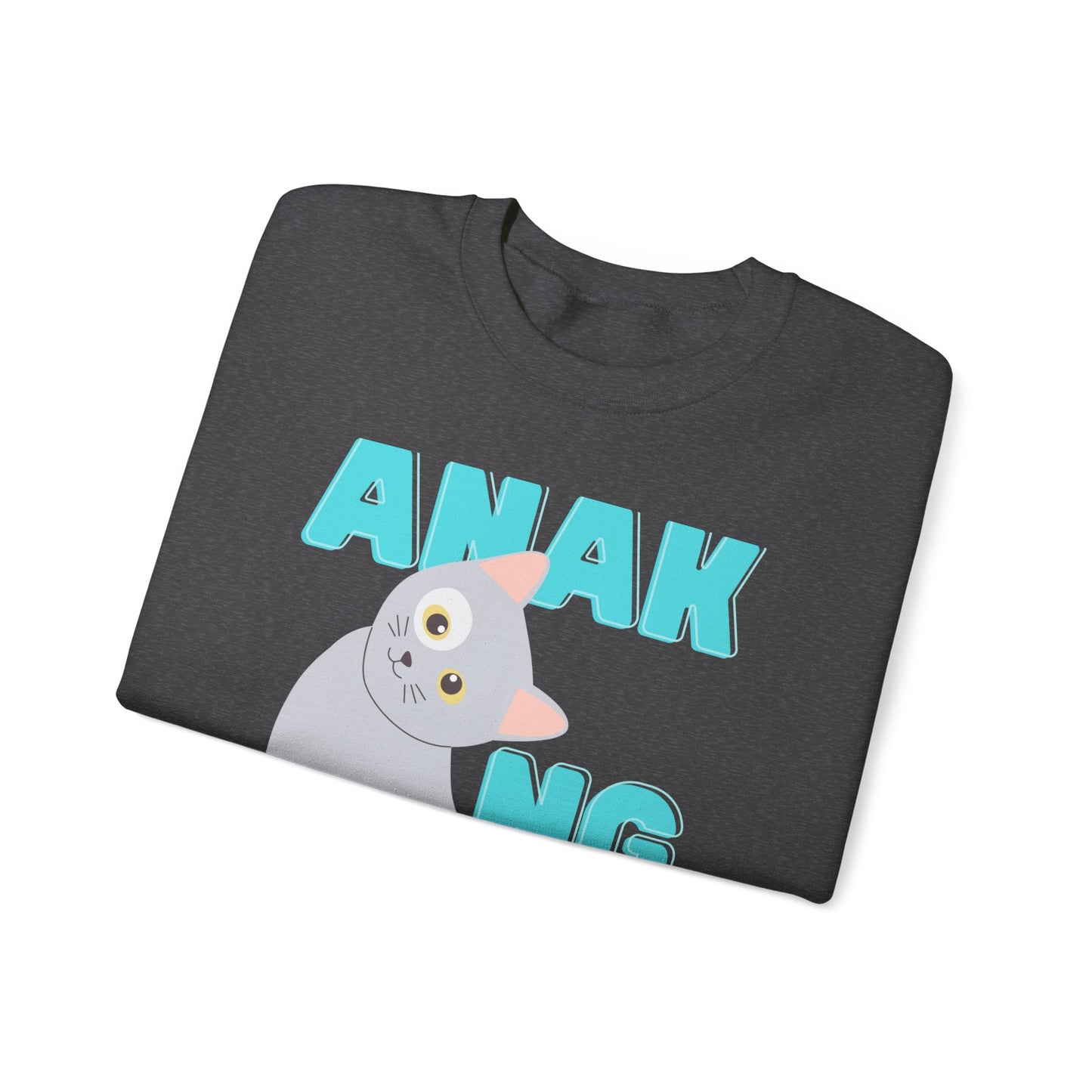 Filipino Sweatshirt Pinoy Graphic Pullover Sweater | Philippine Gifts For Cat Lovers | Tagalog - Anak Ng Pusa