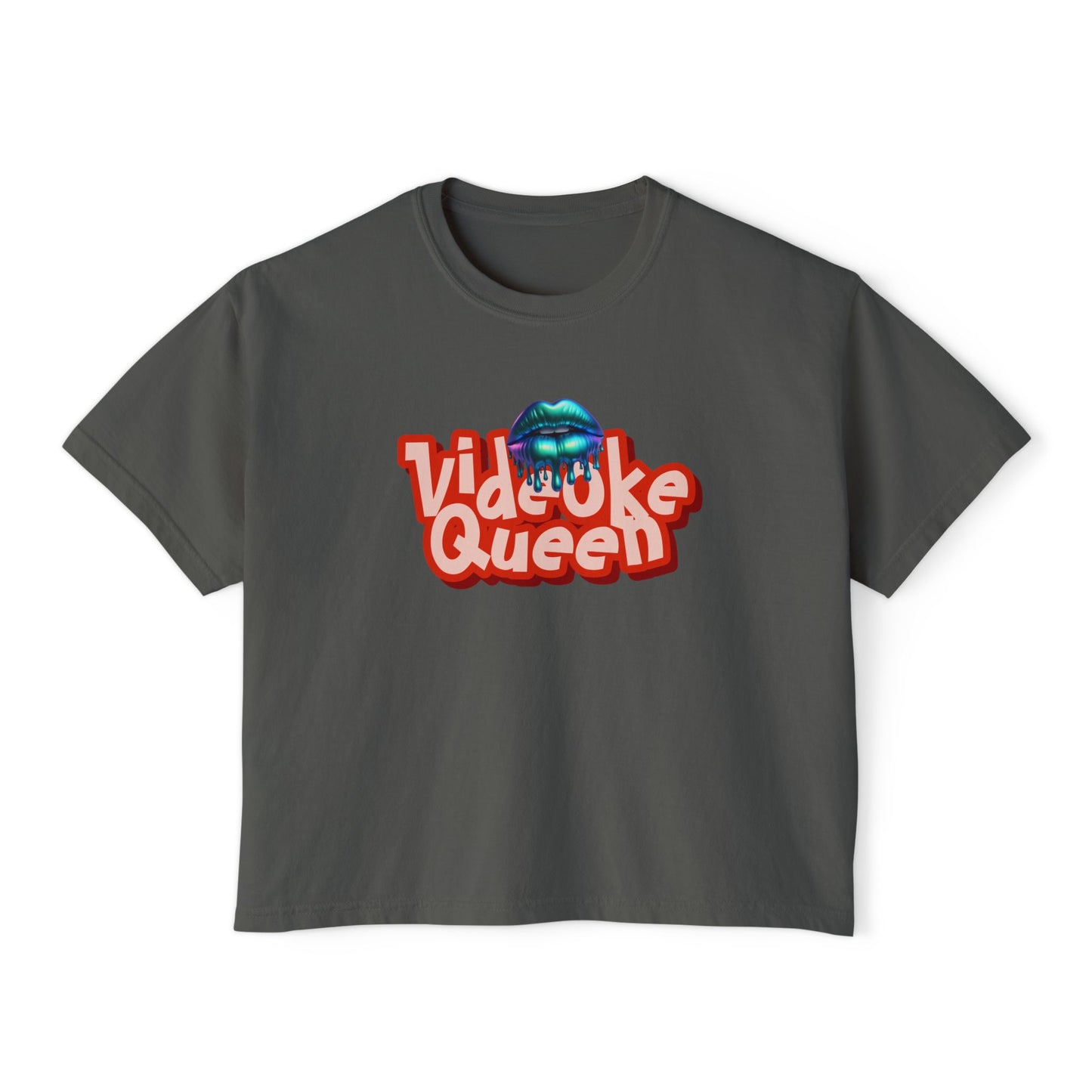 Videoke Queen Graphic Tee, Boxy Croptop, Pinoy Shirt, Casual Crop Top, Filipino Gift for Her,, Comfort Colors Tshirt,
