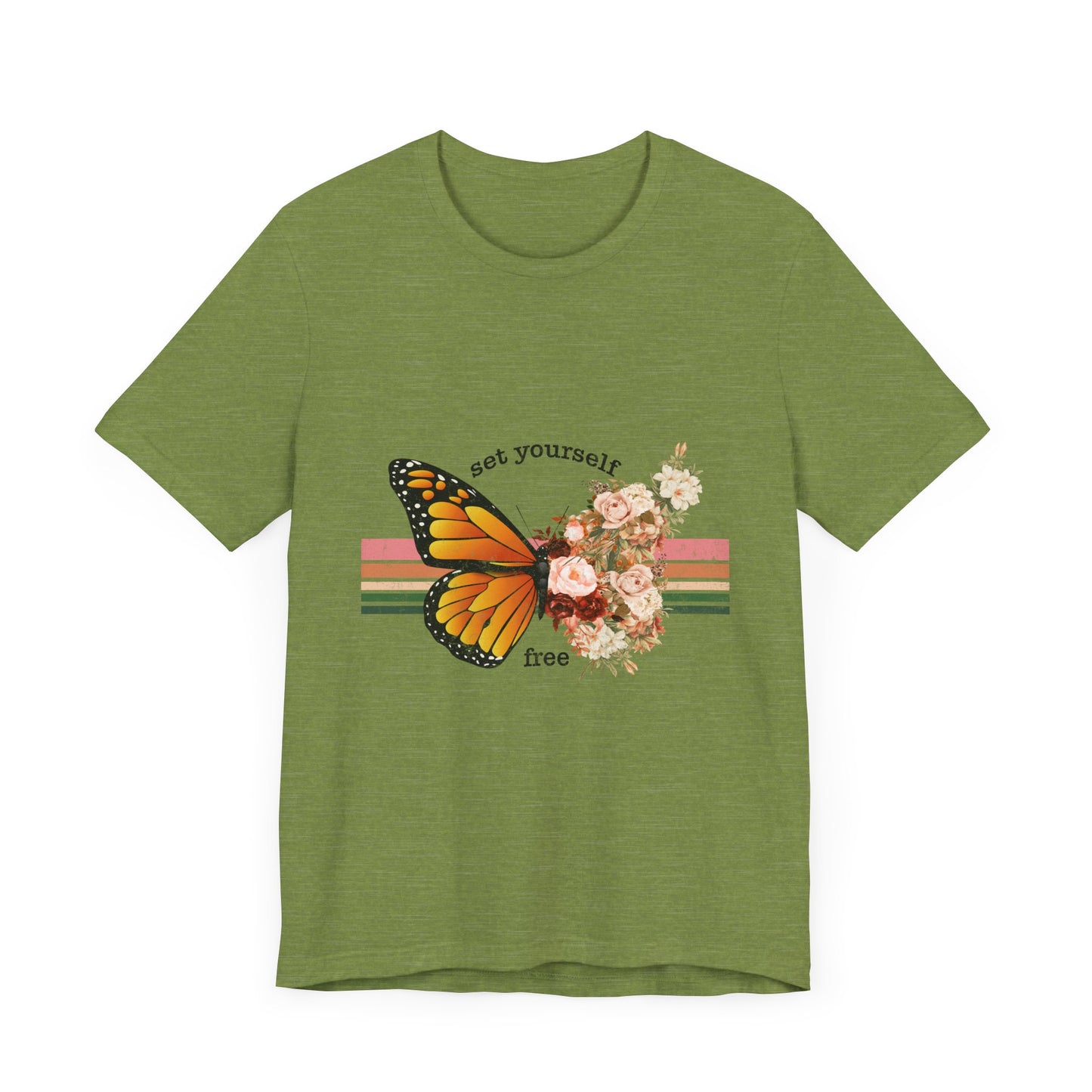 Retro T-Shirt, Butterfly Graphic Tee for Teens, Unisex Tshirt Aesthetic Gifts For Her, Vintage Mantra Shirr Design