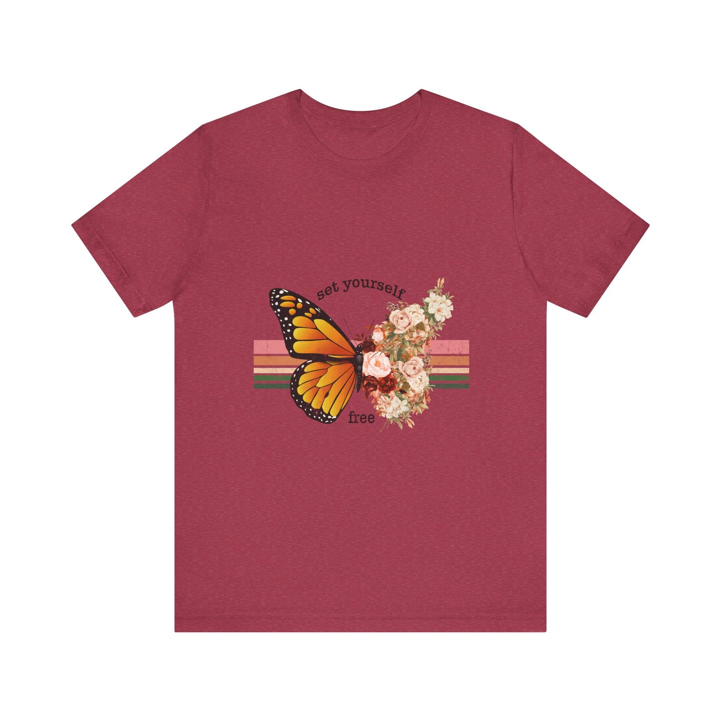 Retro T-Shirt, Butterfly Graphic Tee for Teens, Unisex Tshirt Aesthetic Gifts For Her, Vintage Mantra Shirr Design