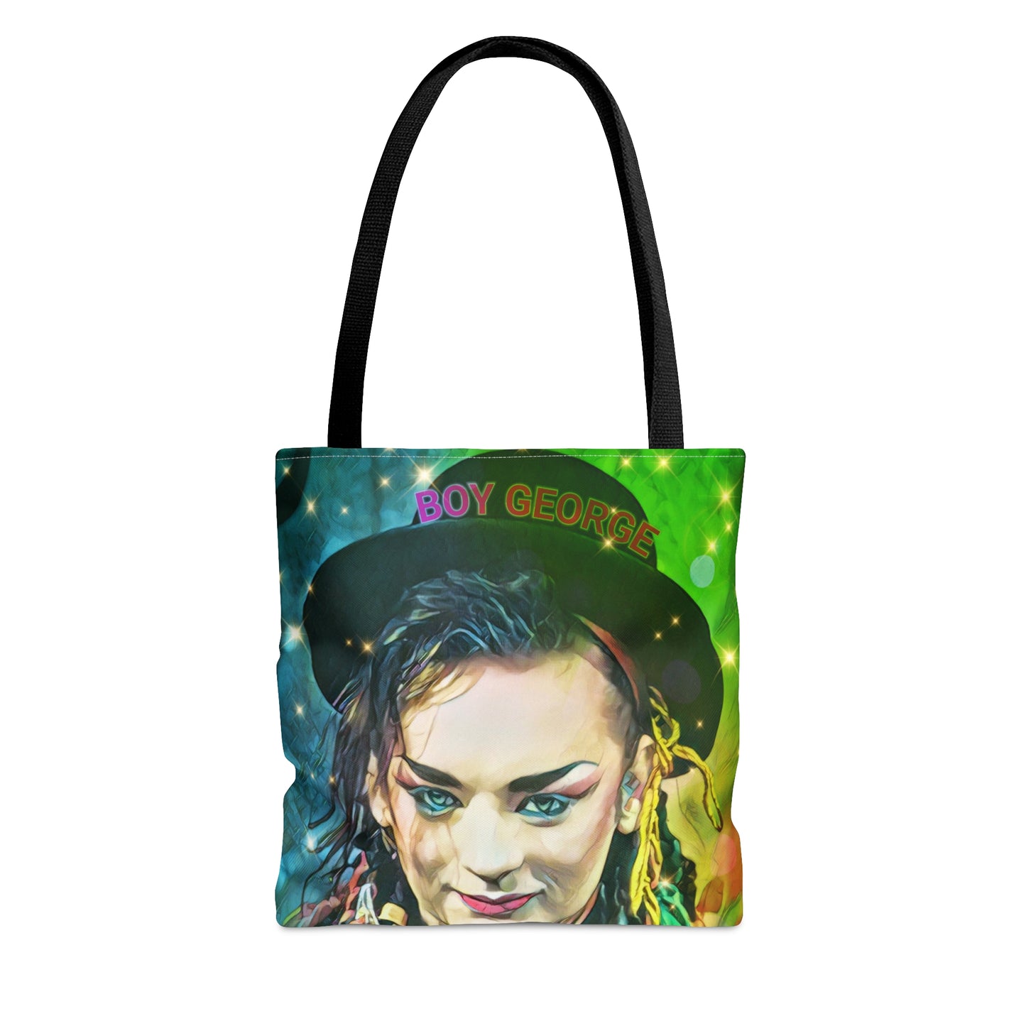 80s Style Pop Icon Retro Tote Bag - Cassette Tapes Pattern in Neon Colors Design For Women