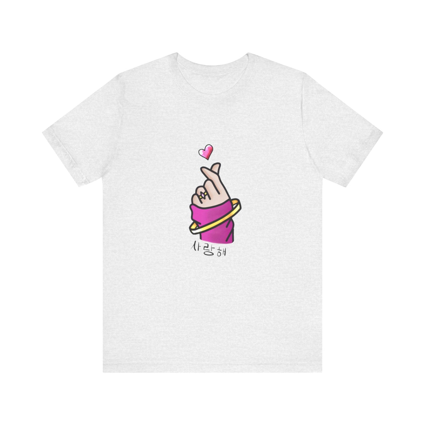 Cute T-Shirt, Finger Heart Unisex Graphic Tee - Korean K-Pop Design
