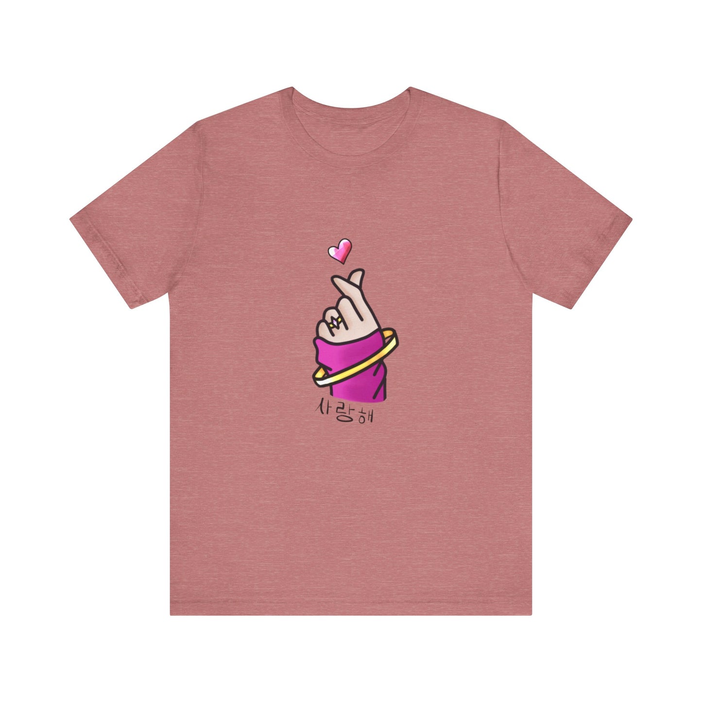 Cute T-Shirt, Finger Heart Unisex Graphic Tee - Korean K-Pop Design