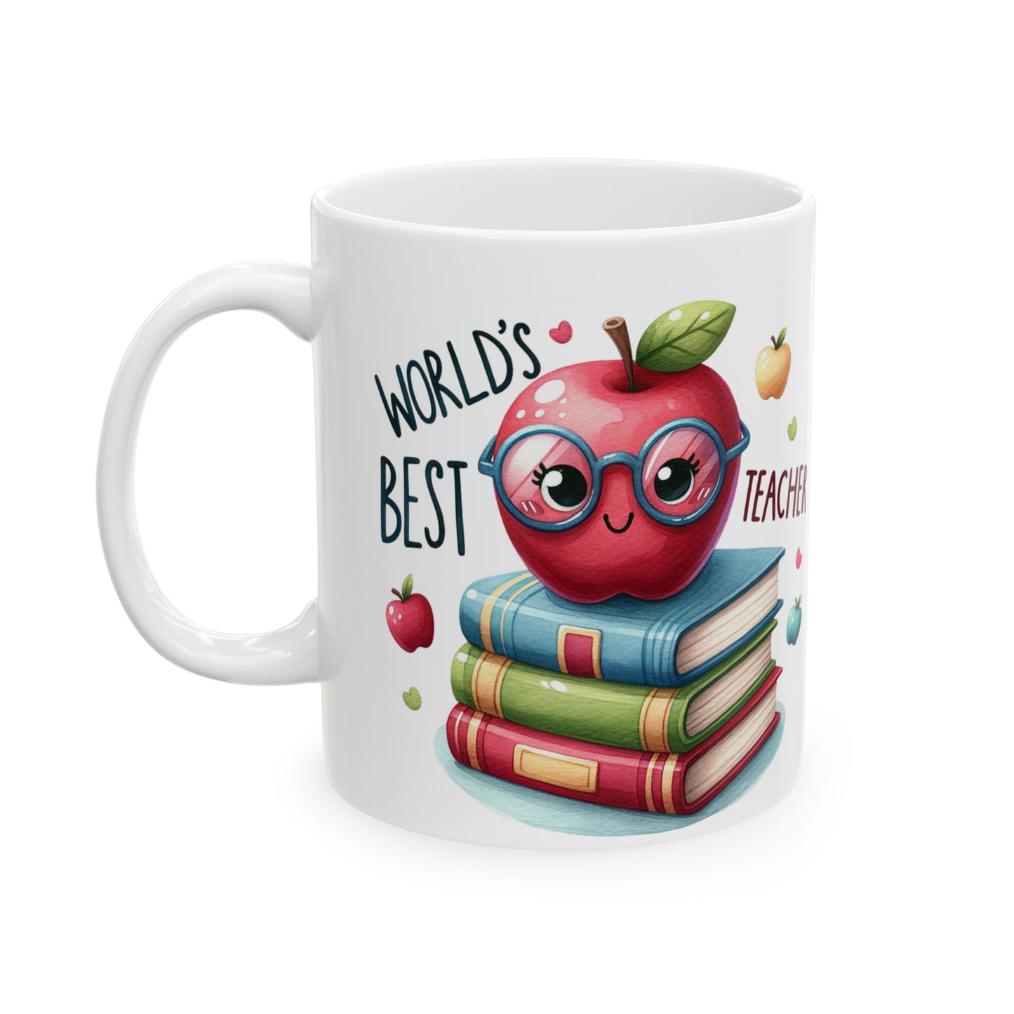 Teacher Coffee Mug | Apple Ceramic Mug 11oz | Cute Gift For Book Lovers
