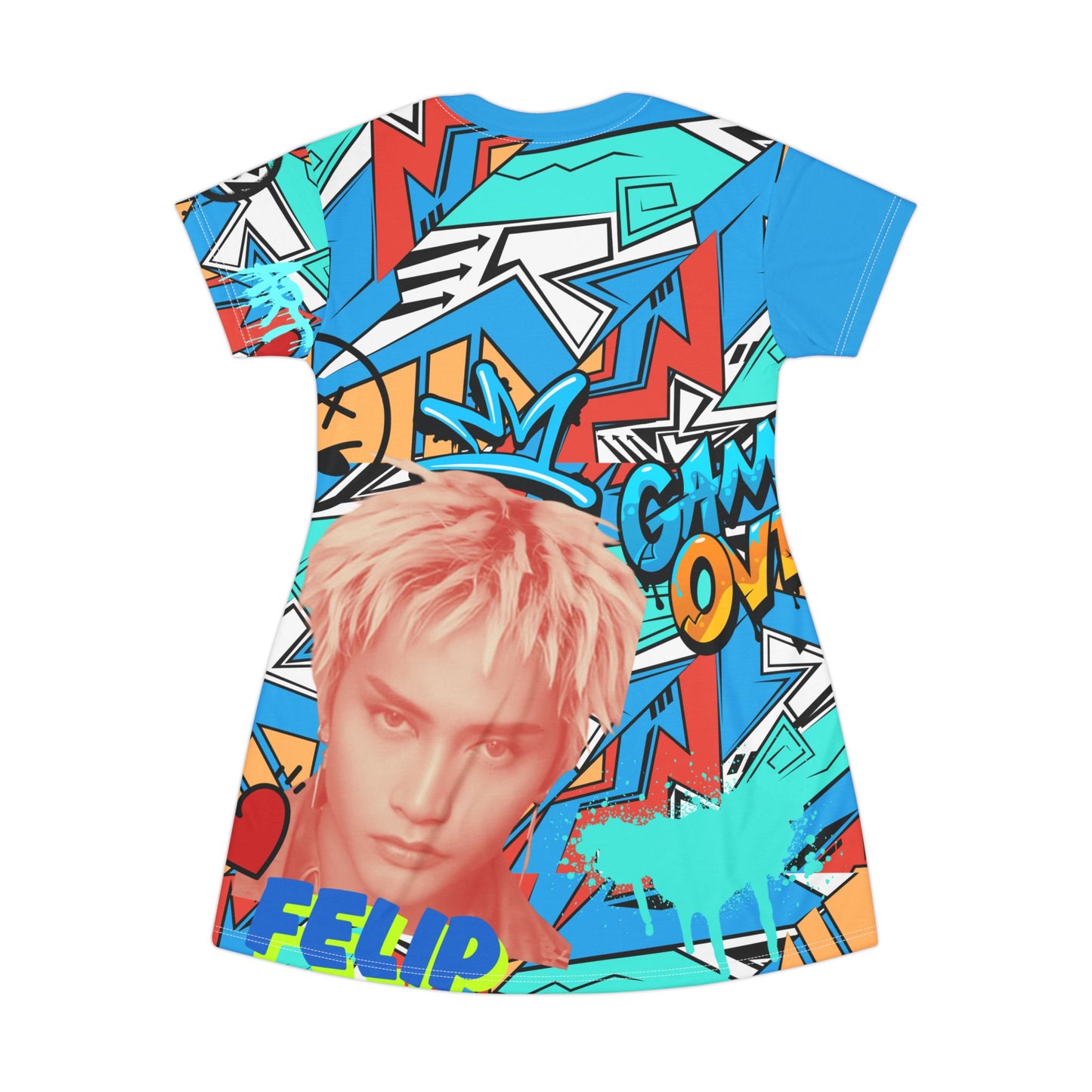 P-pop Sb19 Felip T Shirt Dress, Pinoy T-Shirt Short Dress Casual Summer Outfits Filipino Gift For Fangirl