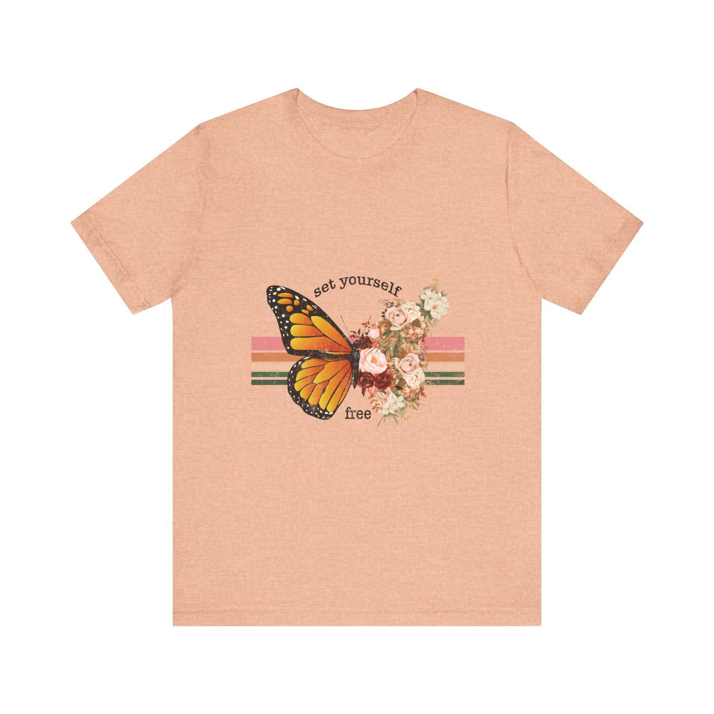 Retro T-Shirt, Butterfly Graphic Tee for Teens, Unisex Tshirt Aesthetic Gifts For Her, Vintage Mantra Shirr Design