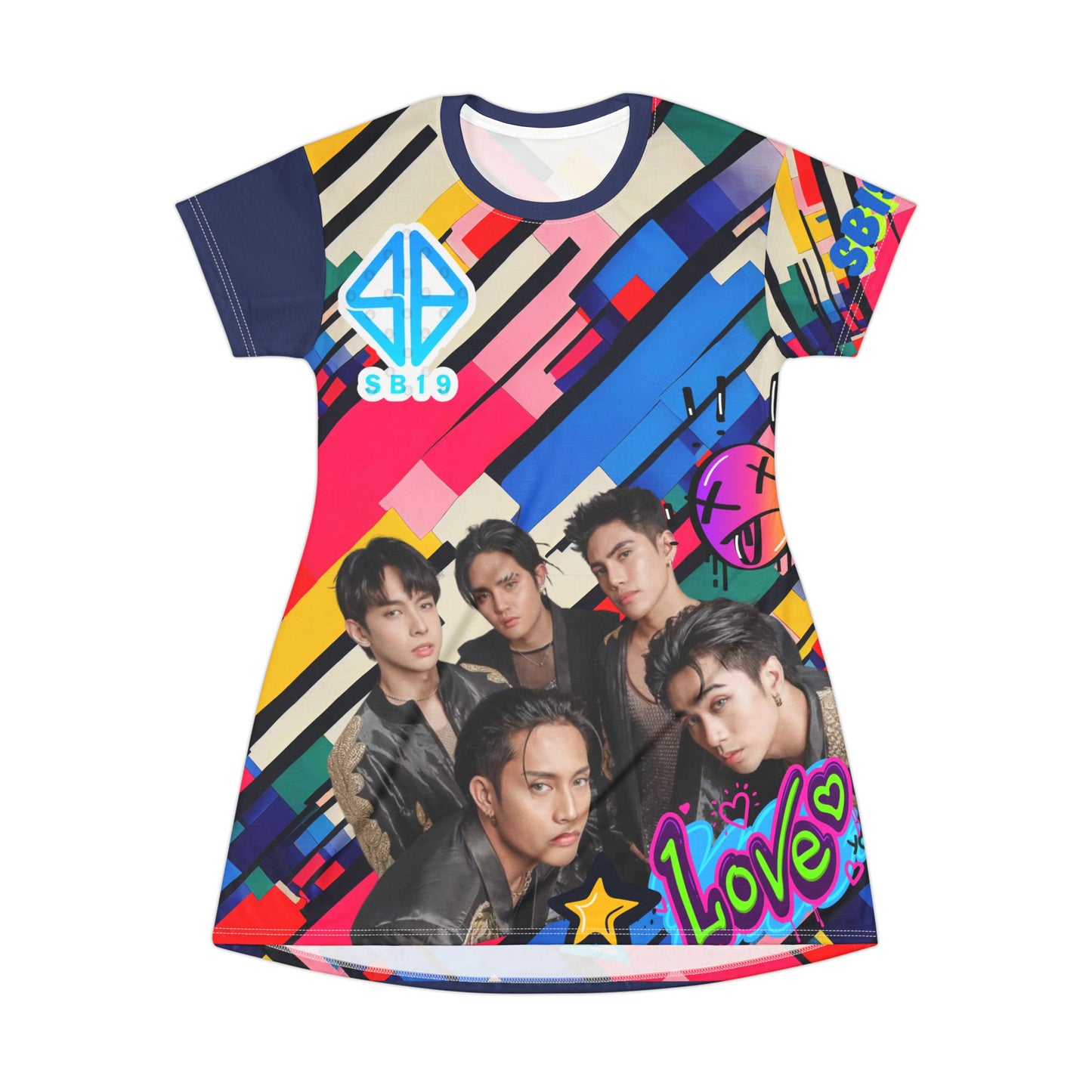 P-pop Sb19 T Shirt Dress, Pinoy T-Shirt Short Dress Casual Summer Outfits Filipino Gift For Fangirl