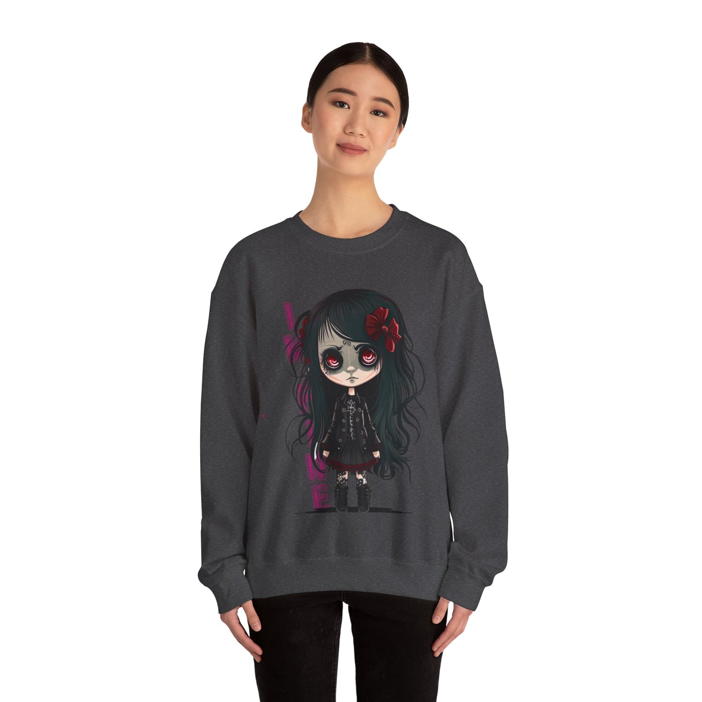 Goth Sweatshirt Emo Graphic Pullover Sweater | Cute Gifts For Teens Halloween Outfit | Im Fine