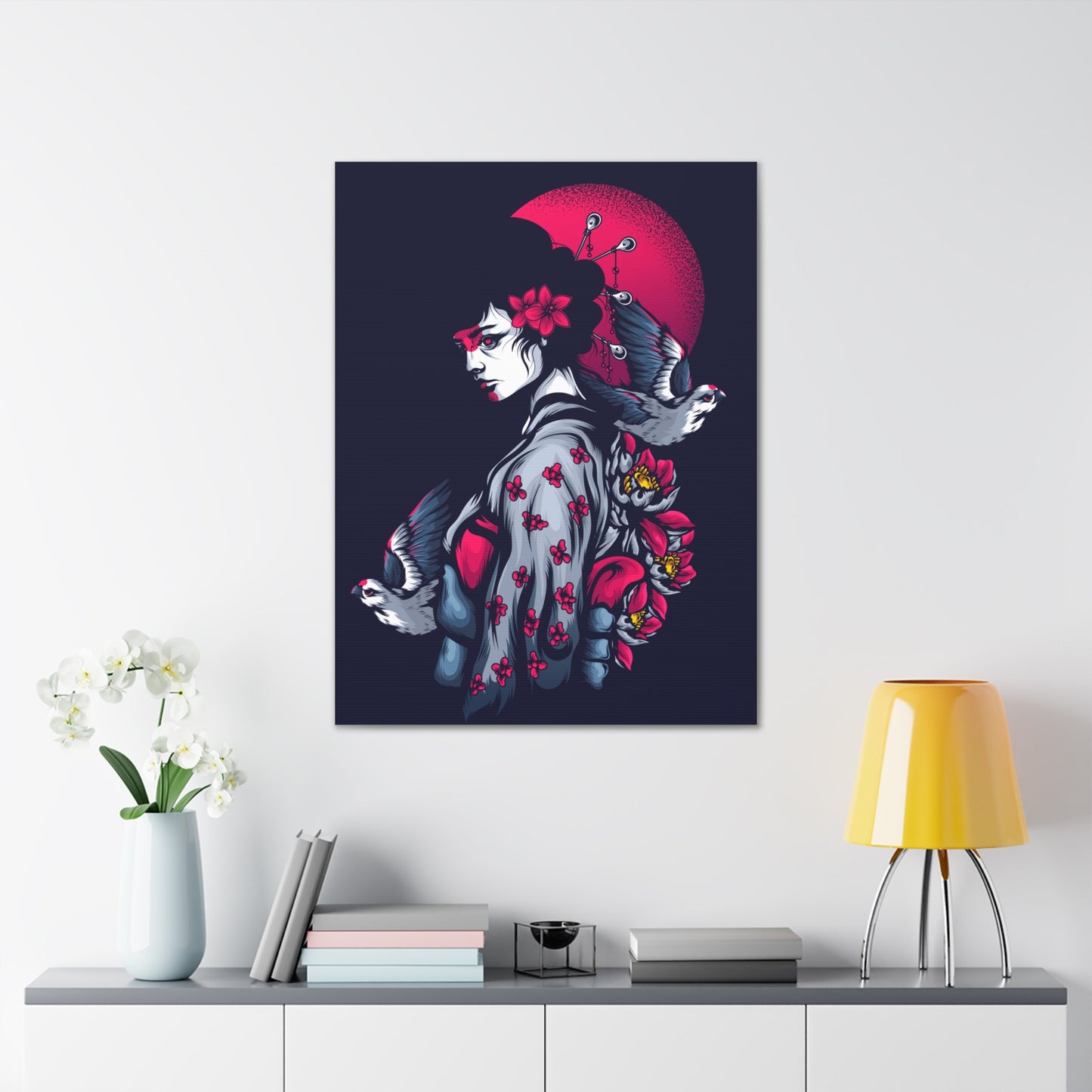 Japanese Art Canvas Gallery Wrap 30x40 Wall Art Japan Art Geisha Woman Portrait