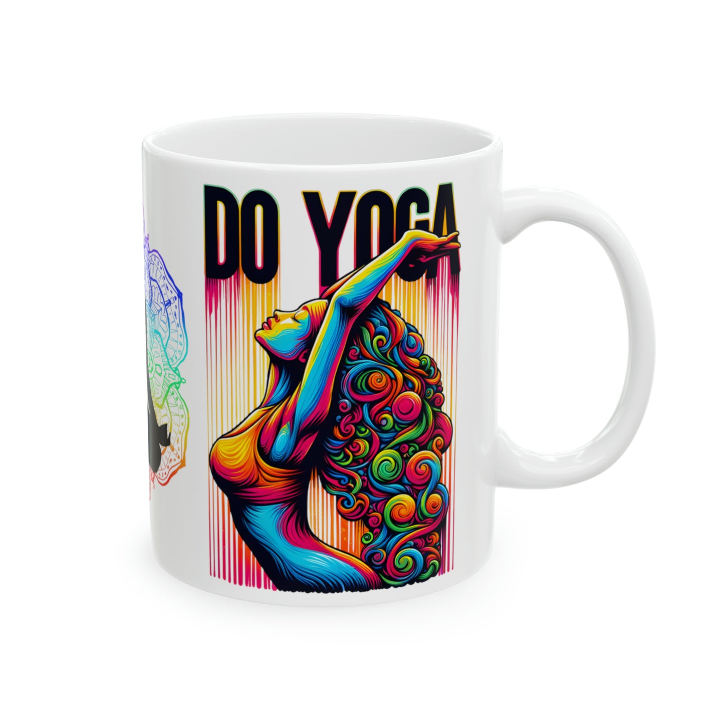 Yoga Coffee Mug, Namaste Ceramic Mug 11oz, Meditation Gifts For Her, Chakra Gift For Mom
