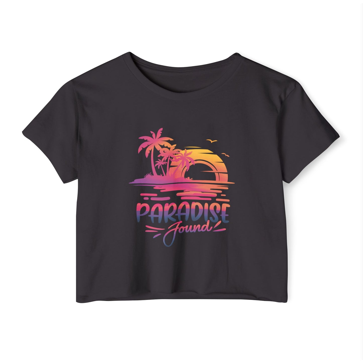 Summer Crop Top For Women, Beach Gifts For Her, Travel T-Shirt Croptop TShirt Merch, Paradise Found