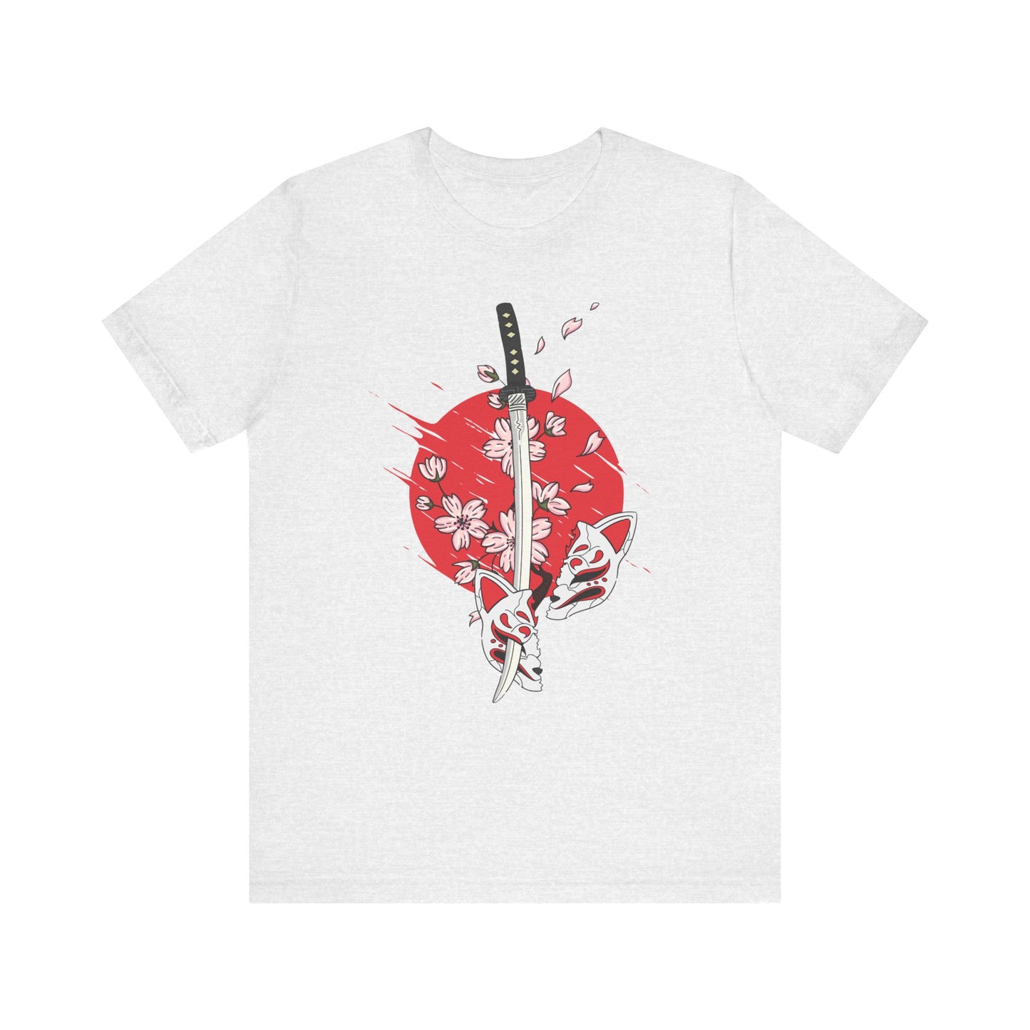 Japanese T-Shirt, Japan Art Unisex Graphic Tee, Samurai Sakura
