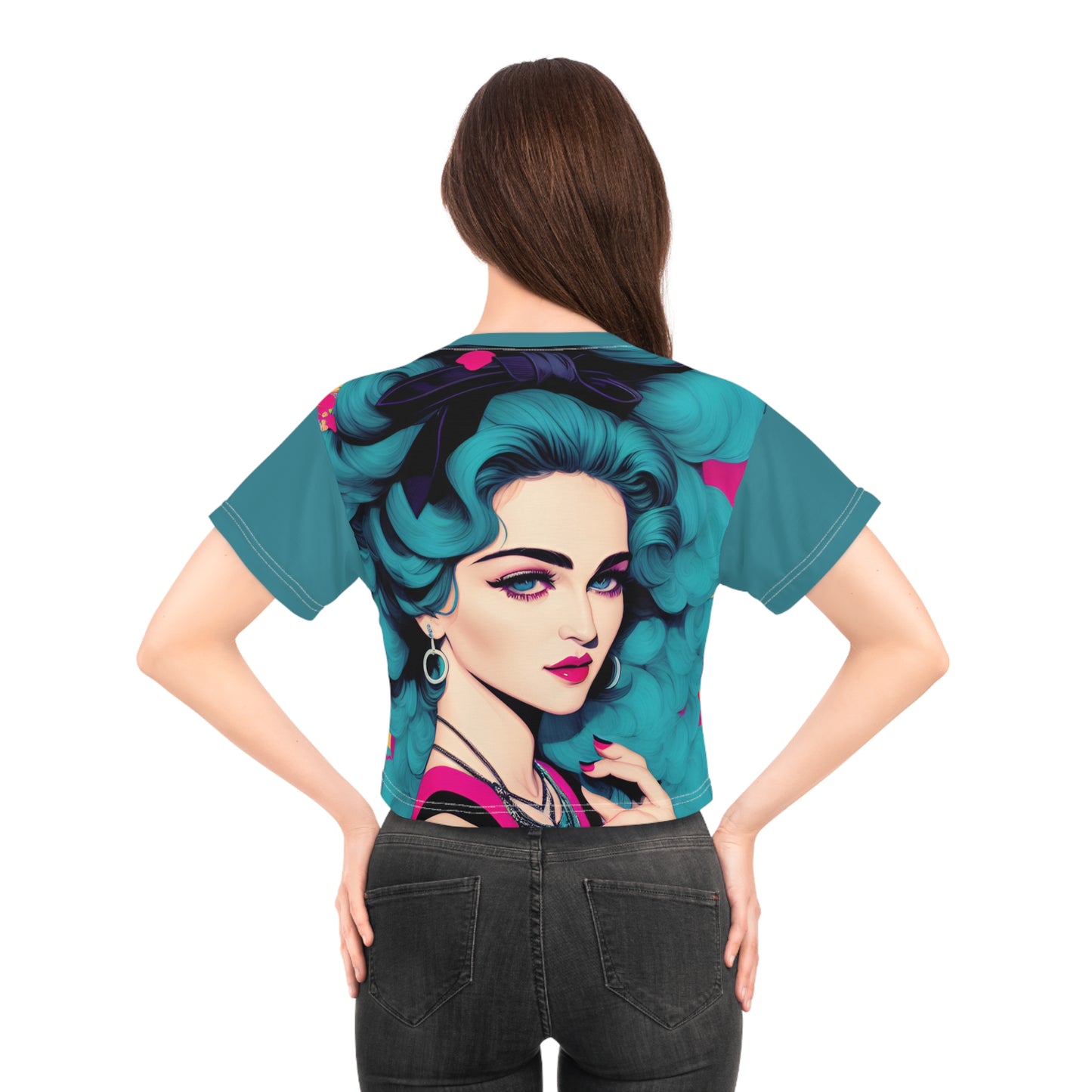 Madonna T-Shirt Cute Crop Tops | Material Girl Cropped Graphic Tee | Musiic T Shirt Women Trendy Gift For Her | Teen T Shirt Design Back To School Attire