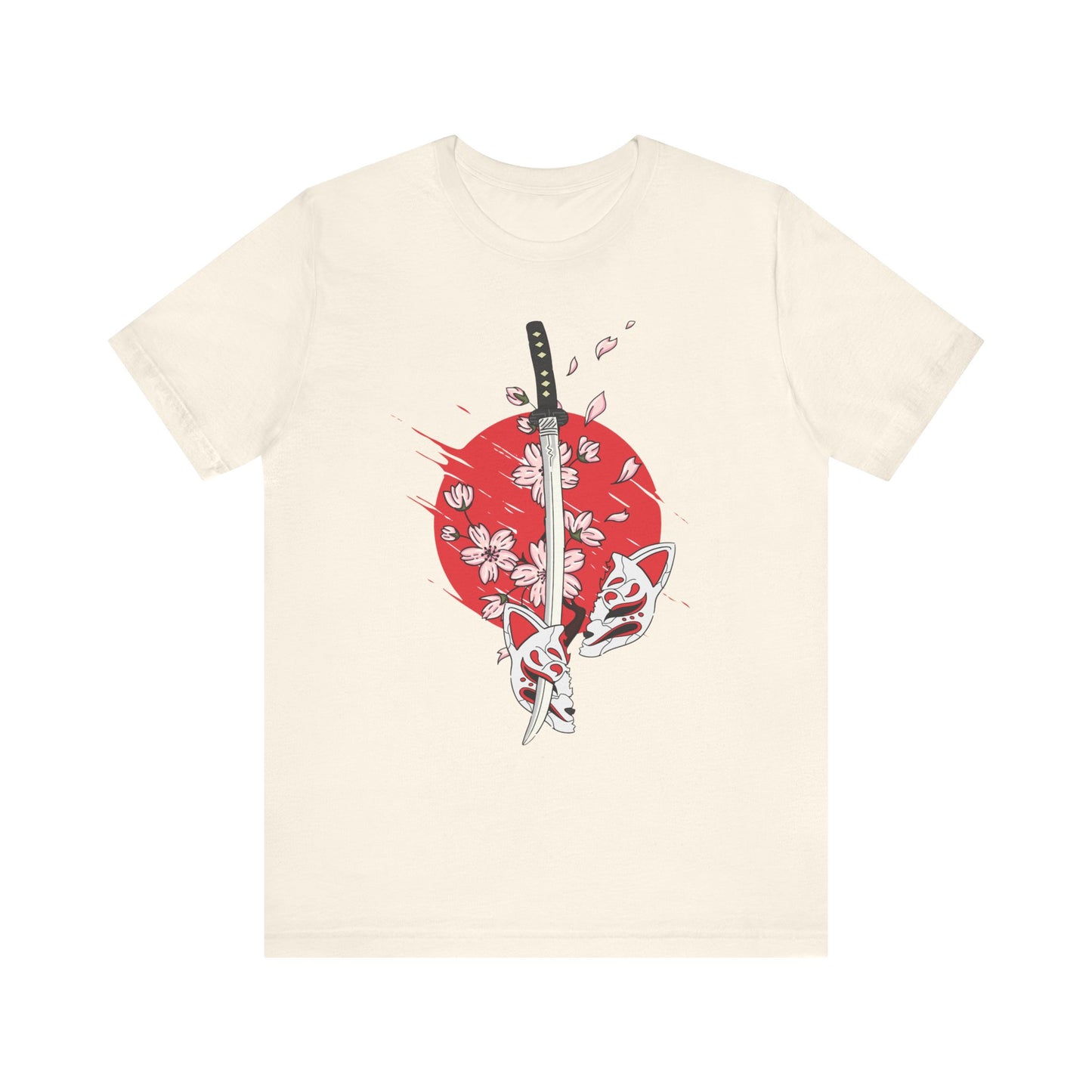Japanese T-Shirt, Japan Art Unisex Graphic Tee, Samurai Sakura