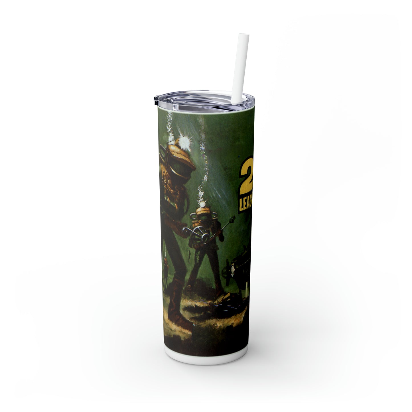 20,000 Leagues Under The Sea Skinny Tumbler 20 oz, Hollywood Movie Gift For Dad, Outdoors Stainless Steel Drinkware With Straw And Lid, Useful Gift For Sci Fi Lovers, Travel Accessory For Drinking Hot Cold Drinks