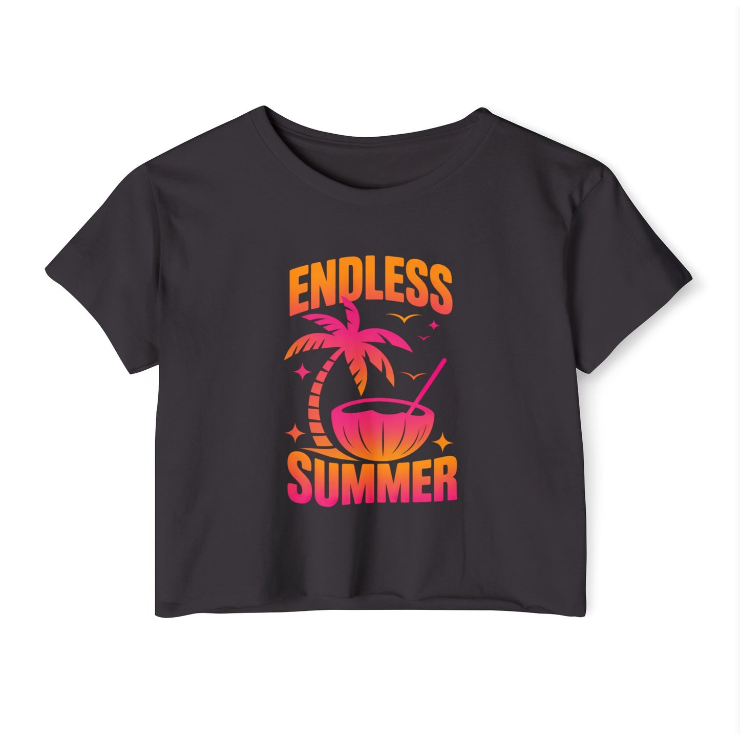 Summer Crop Top For Women, Beach Gifts For Her, Travel T-Shirt Croptop TShirt Merch, Tropical Coconut