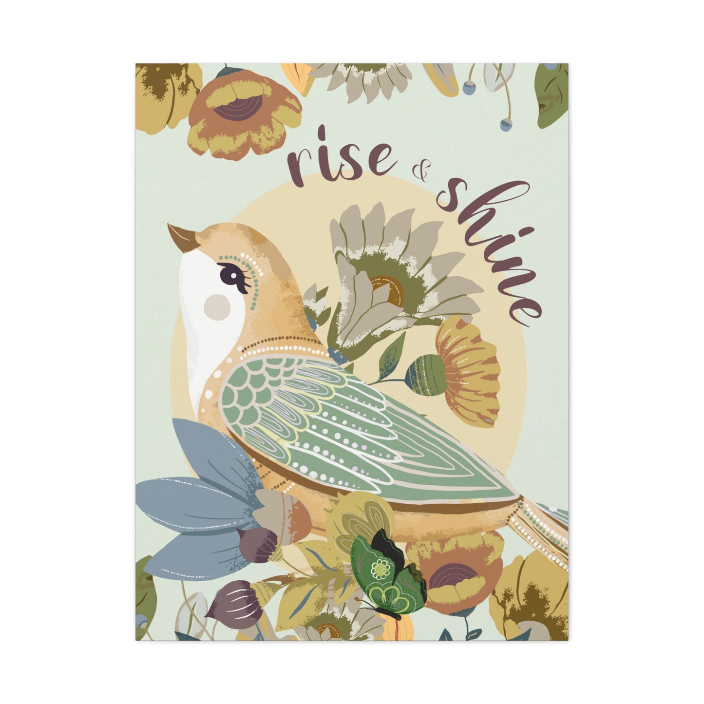 Bird Art,Flowers Wall Art Canvas Gallery Wrap 30x40 Motivational Quote Art,Housewarming Gift For Hostess