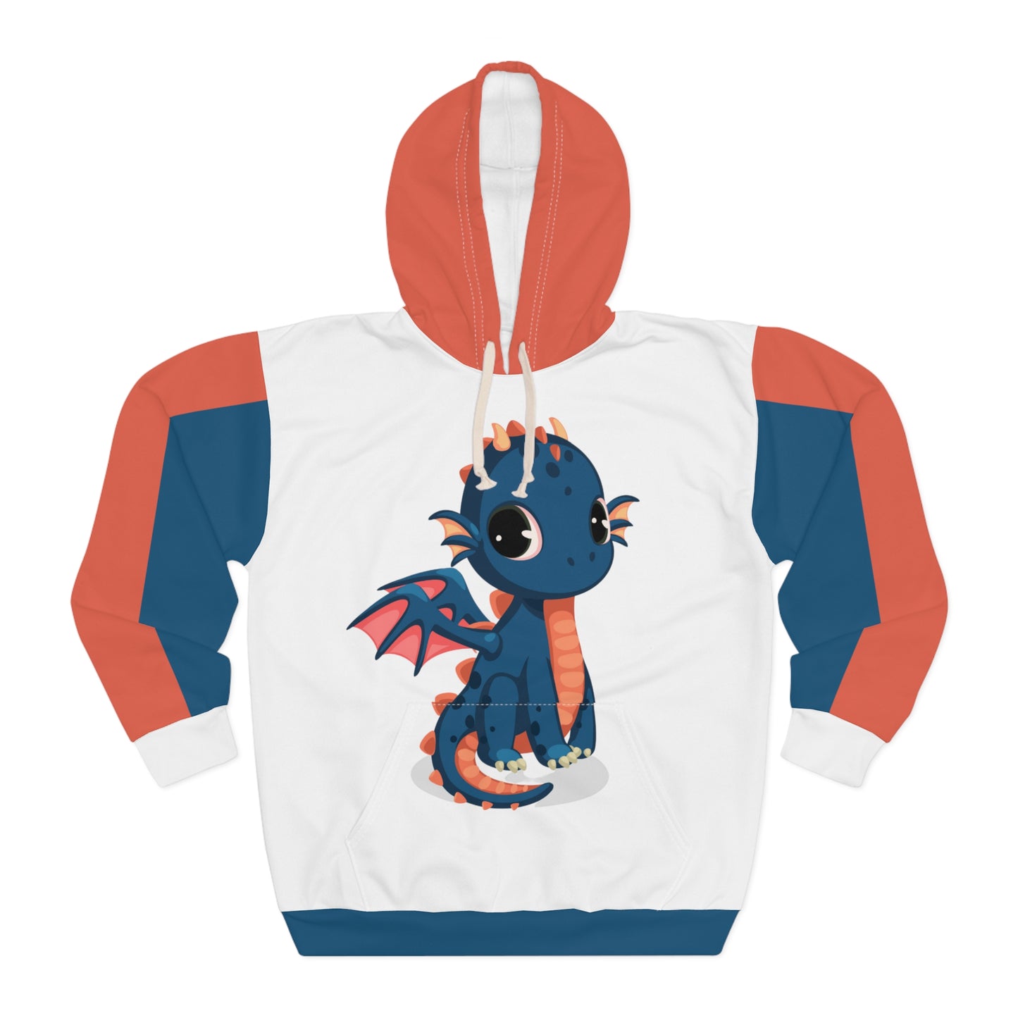 Kawaii Hoodie,Blue Dragon Hoodie, Unisex Pullover Hoodie,All Over Print Hoodie,Aesthe'tic Pullover Hooded Jacket