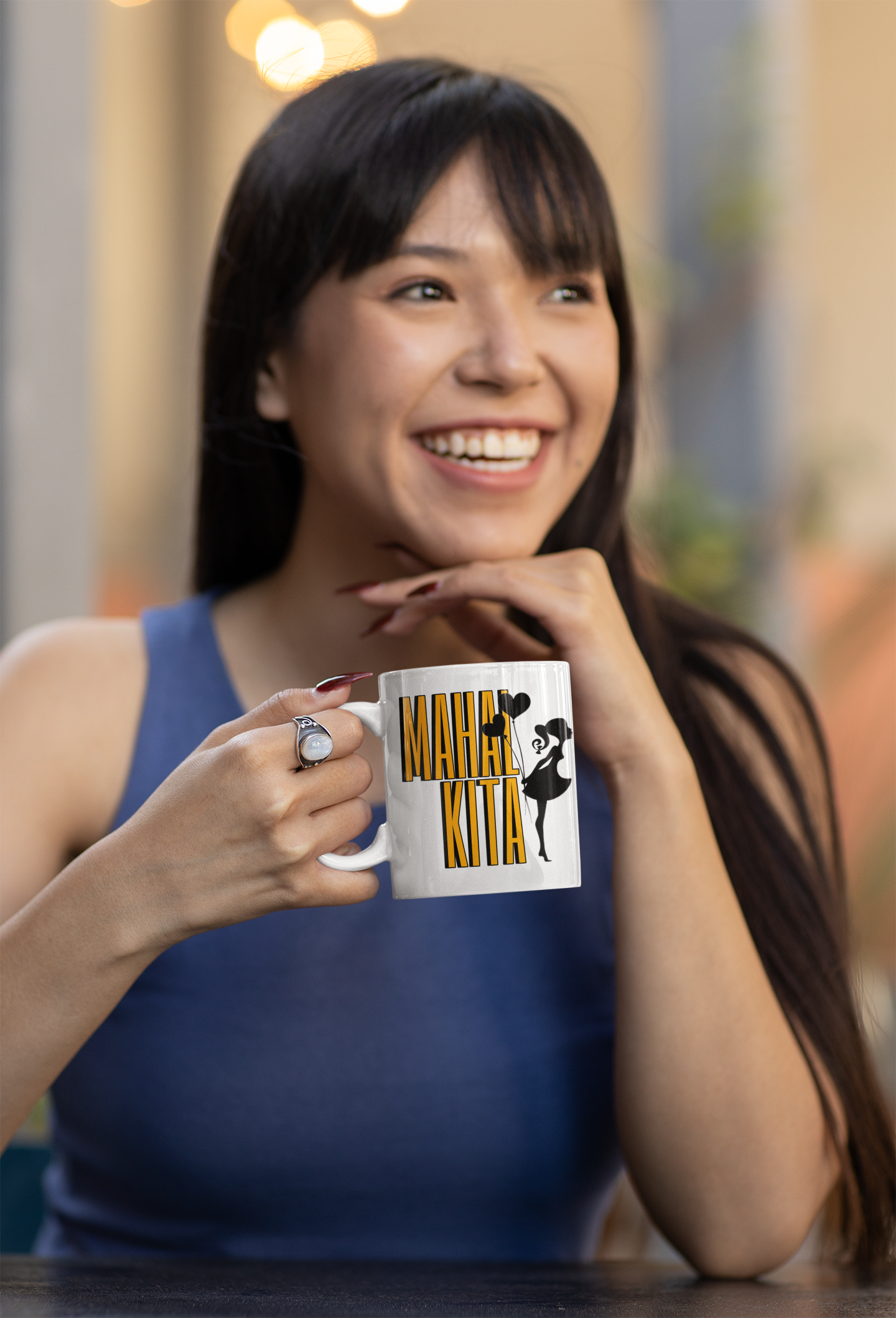 Couple Ceramic Mug 11oz With Handle Pack of 2, With Matching 2 Coffee Cooasters, Filipino Gift For Partners, His & Hers Handcrafted Pinoy Drinkware, Romantic Tagalog - Mahal Kita