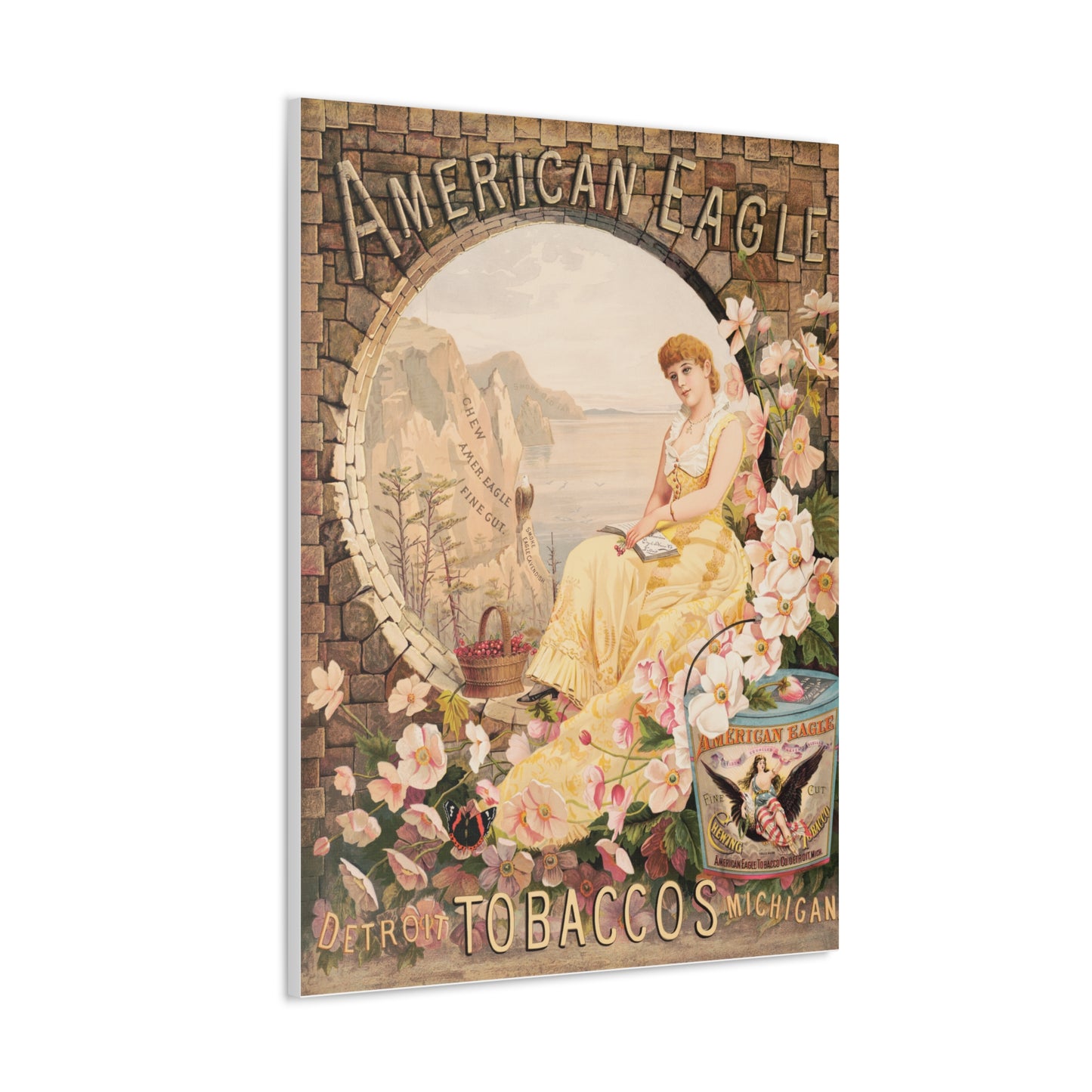 Vintage Art Canvas Gallery Wrap 30x40 Wall Art Tobacco Ad Poster